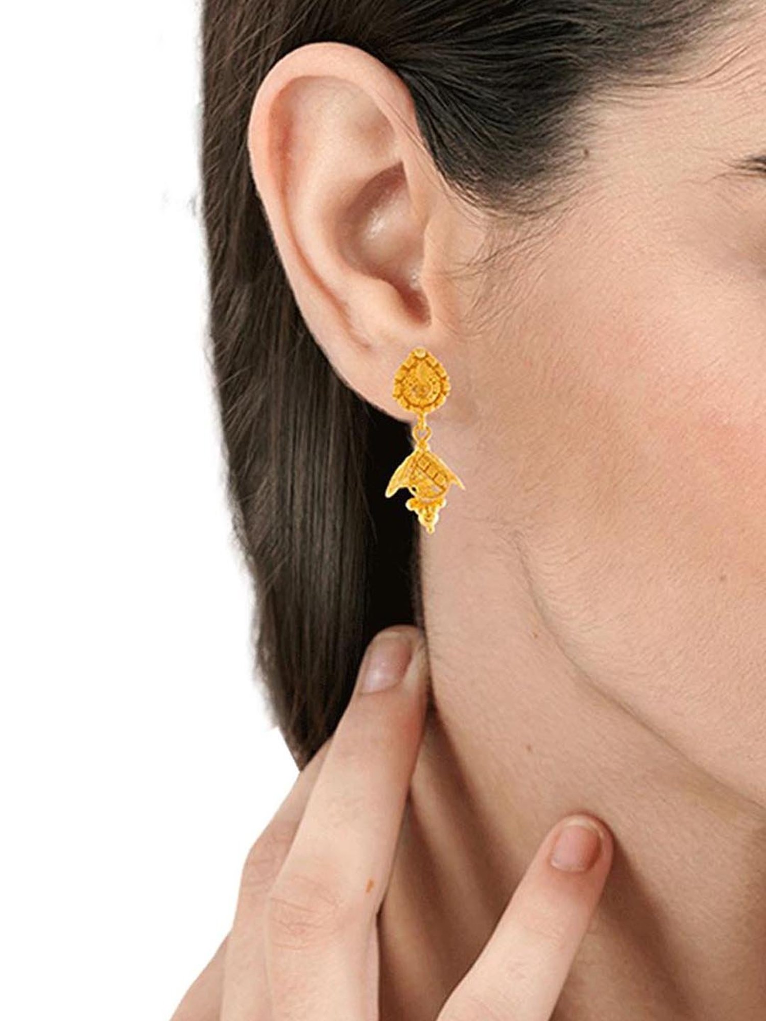 Rhombus Shaped Stud Earrings in Solid Gold - Tales In Gold