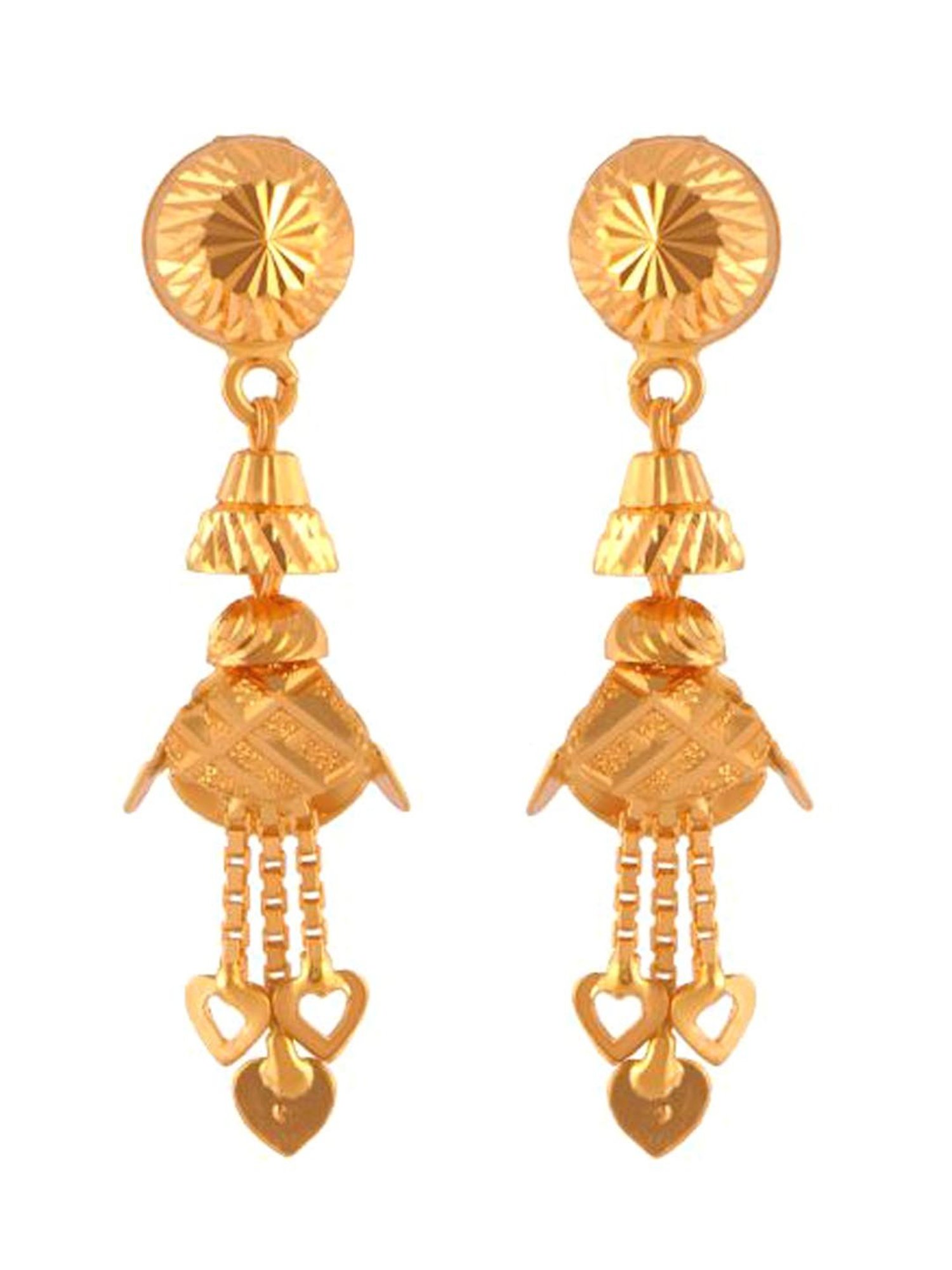 Floral Chandelier Gold Earrings