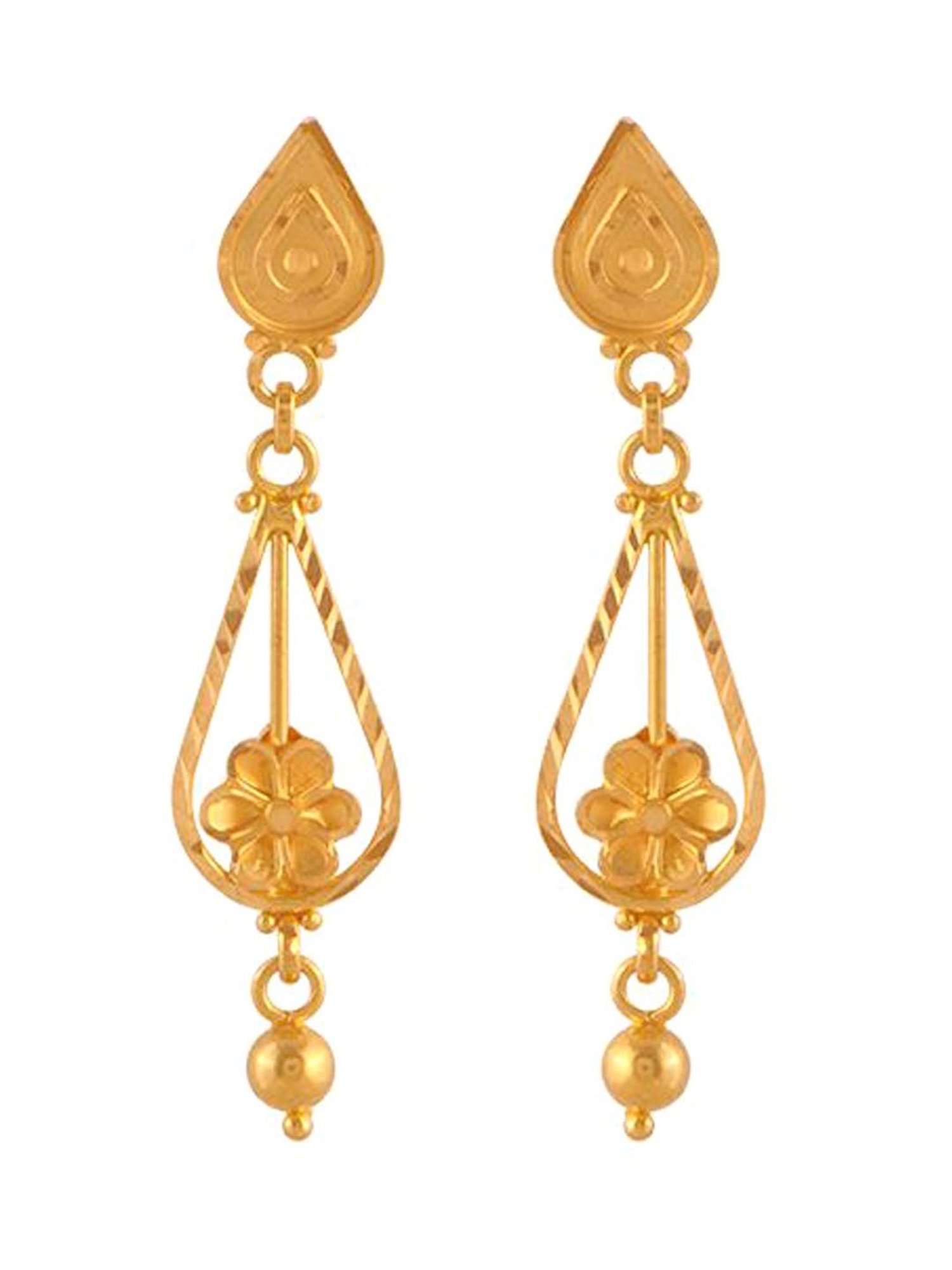 P.C. Chandra Jewellers 14KT (585) Yellow Gold Online Exclusive Drop Earrings  For Women - 1.1 Grams : Amazon.in: Fashion