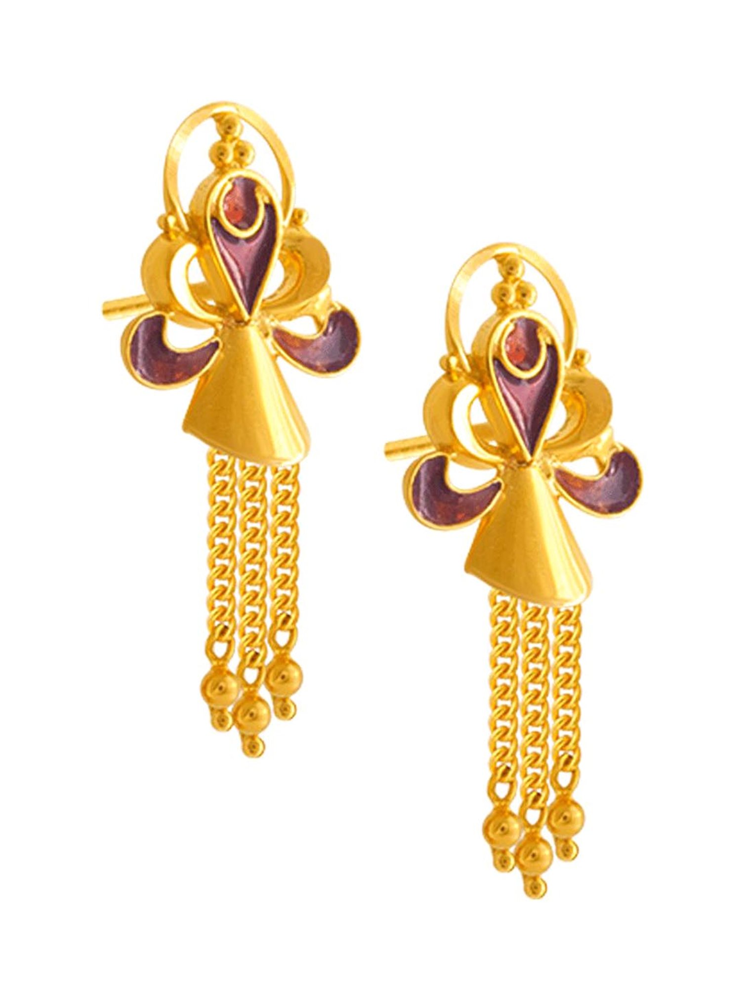 P.C. Chandra Jewellers 22k (916) Yellow Gold Stud Earrings for Women :  Amazon.in: Fashion