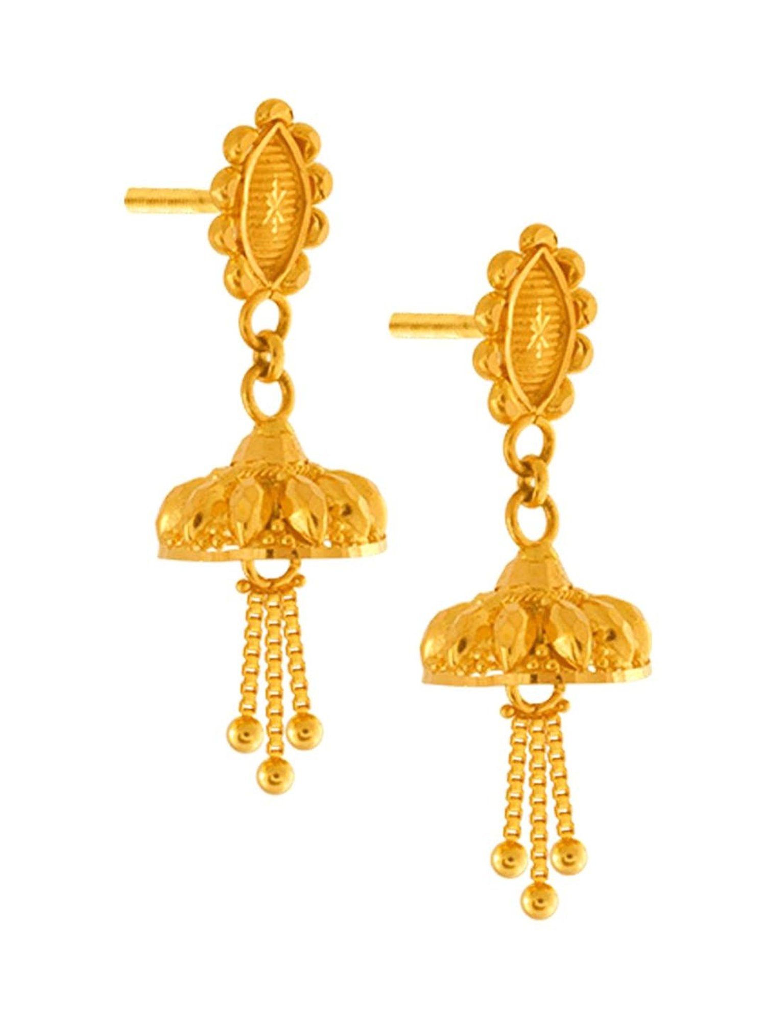 P.C. Chandra Jewellers 22k (916) Yellow Gold Drop Earrings for Women - 5.75  Gram : Amazon.in: Fashion