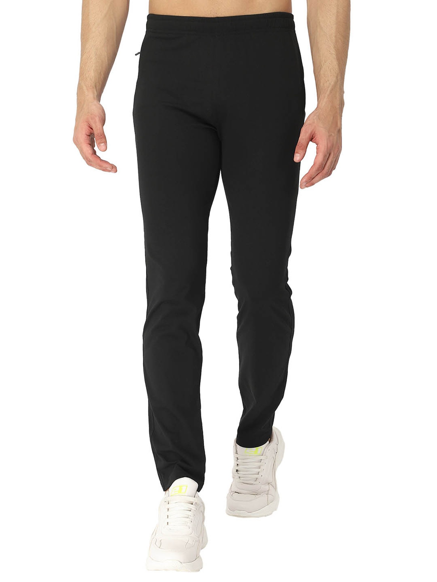 Buy Van Heusen Black Cotton Slim Fit Printed Track Pants for Mens Online   Tata CLiQ