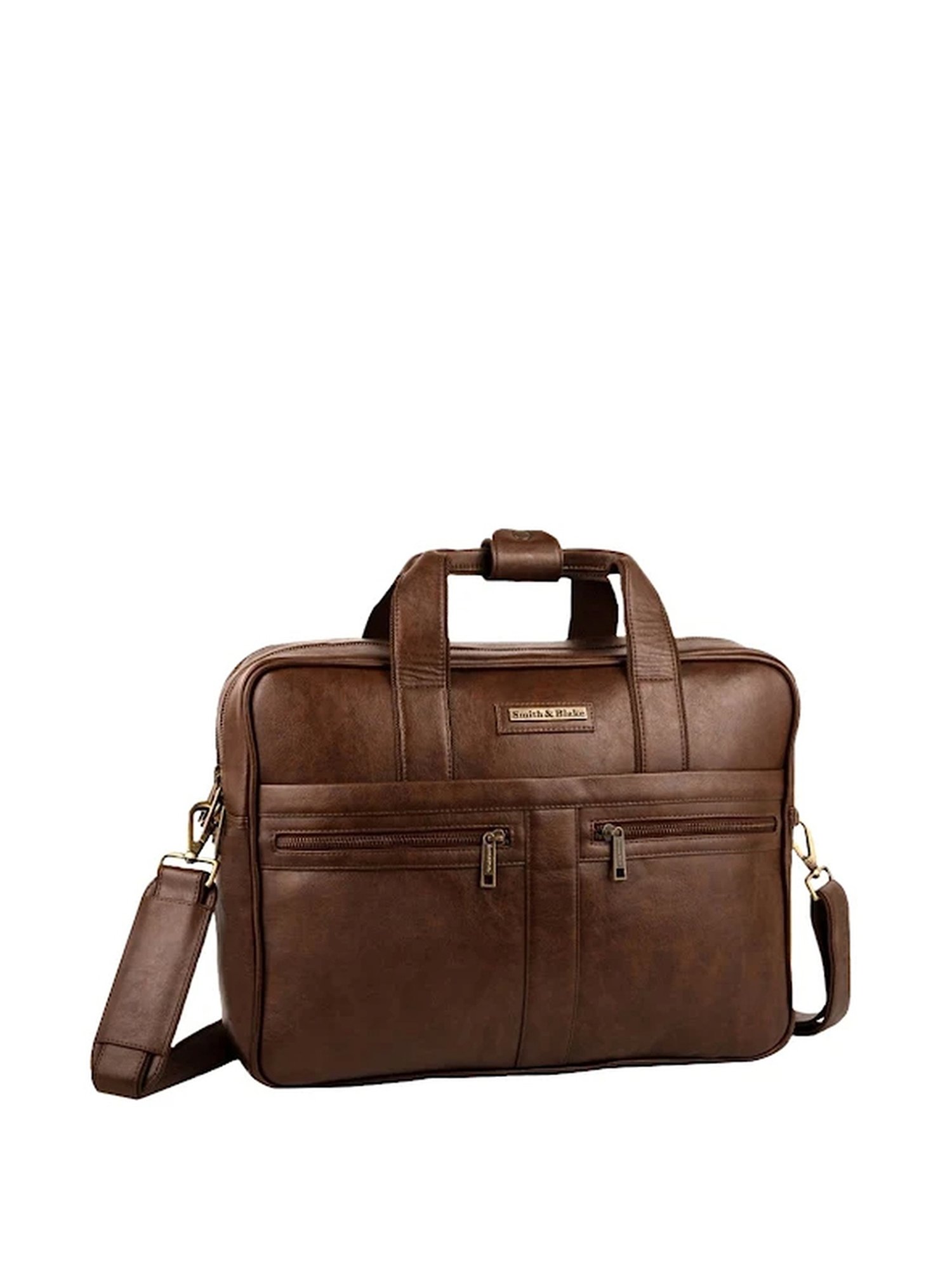 Smith & Blake - 15.6 Inch Luxurious Laptop Messenger Bag - Brown