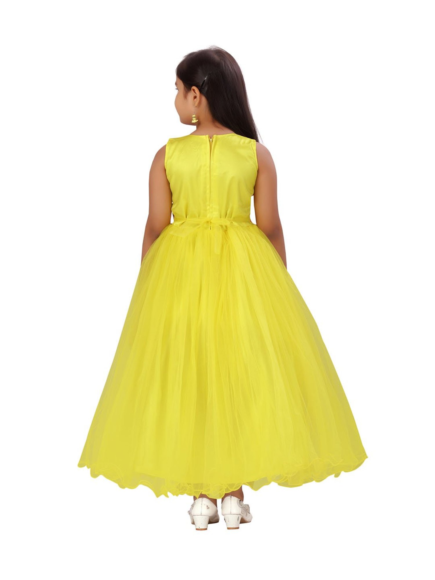 Net Kids Designer YELLOW Gown at Rs 599 in Faridabad | ID: 2850453002548