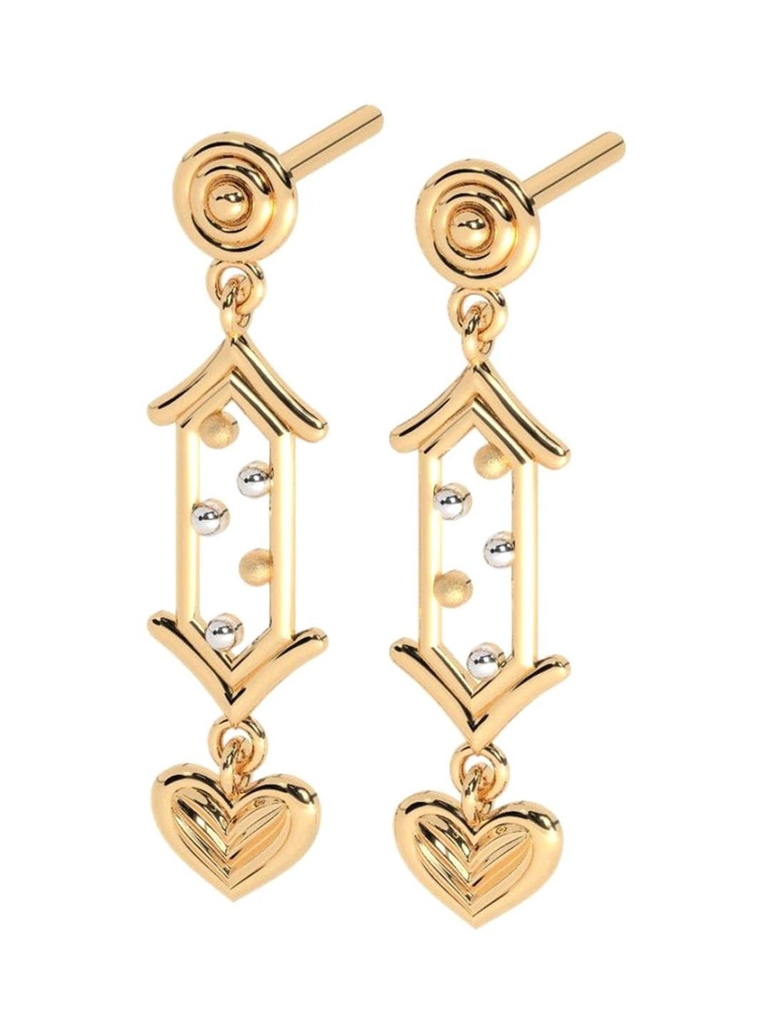 Solid 14K Tri-Color Dangling Gold Earrings for Women | Jewelry America