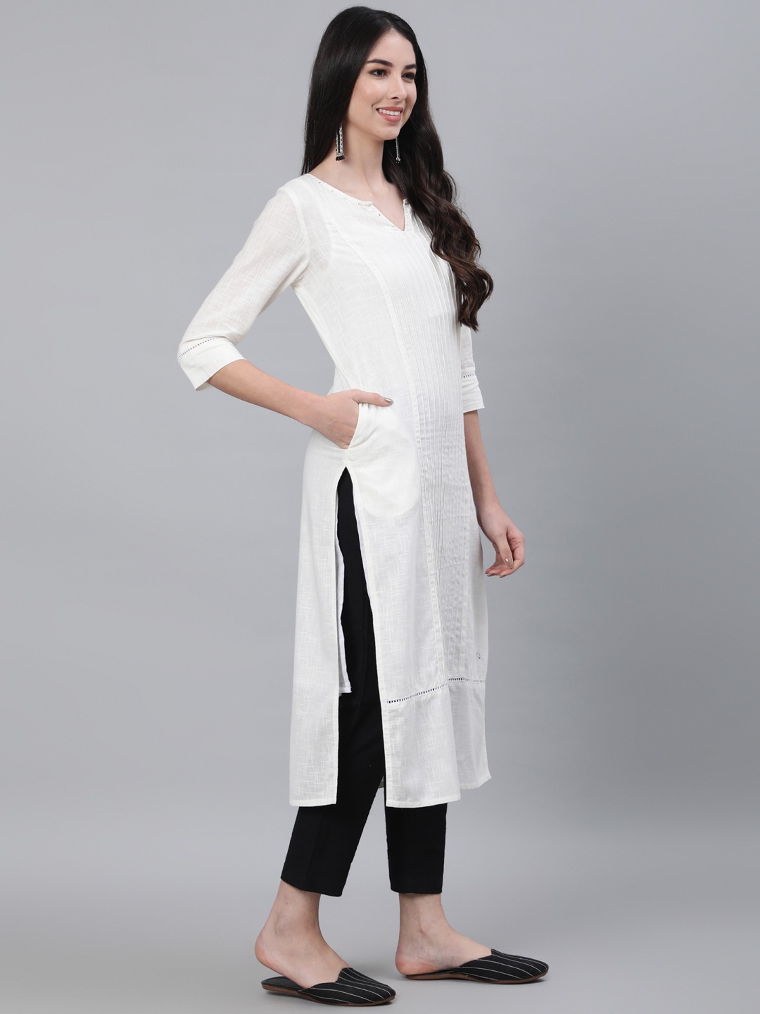 Party Wear Plain Full Sleeve Ladies Cotton Kurti, Size: S-XXL, Wash Care:  Machine wash at Rs 300/piece in Surat