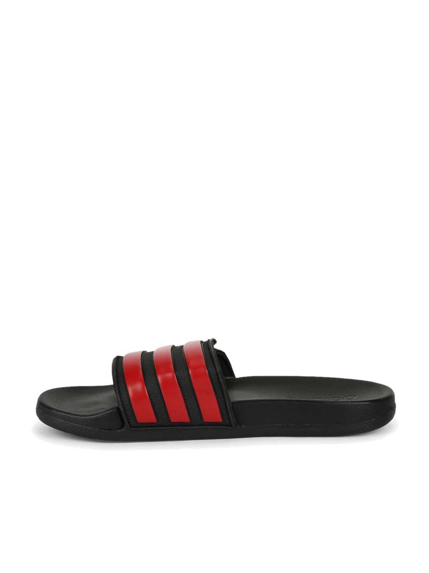 adidas black and red slides