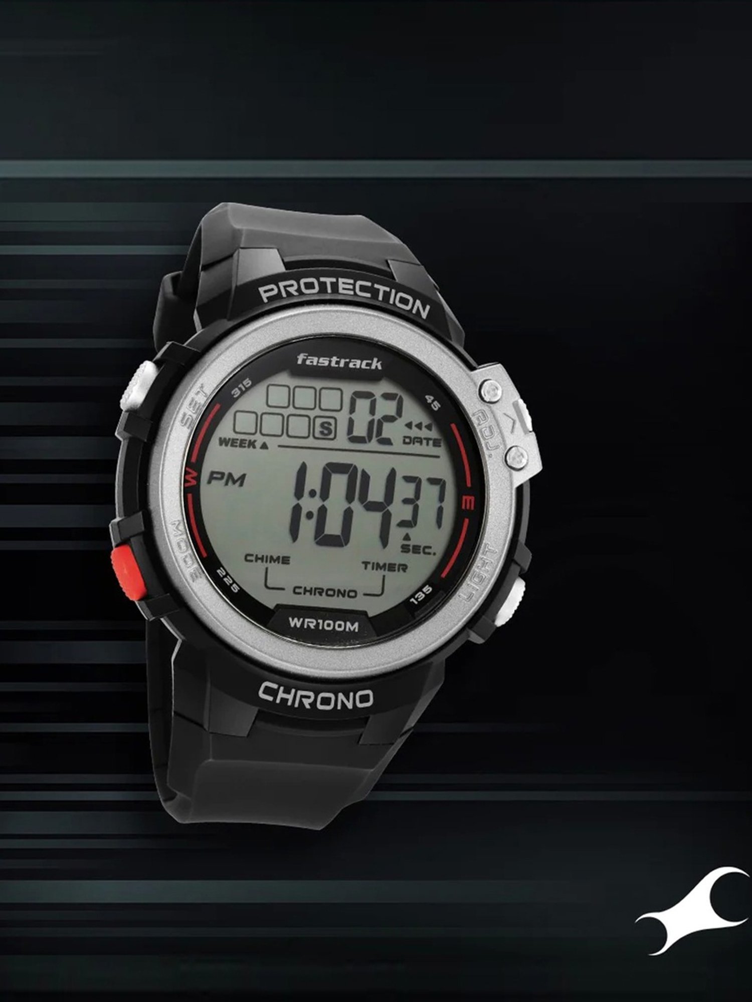 Fastrack black digital outlet watch