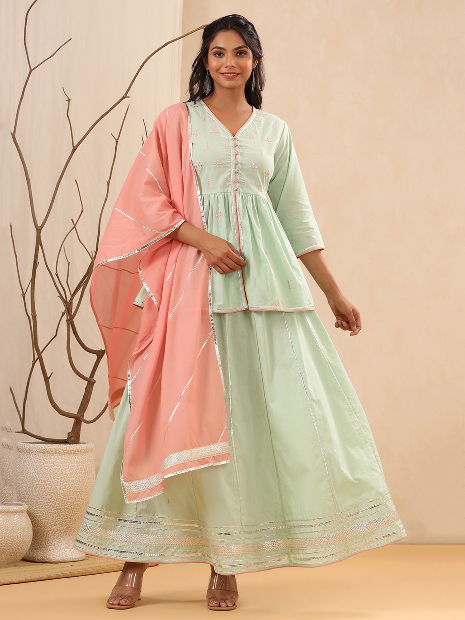 Buy Pista Green Georgette Party Wear Sequins Work Lehenga Choli Online From  Wholesale Salwar