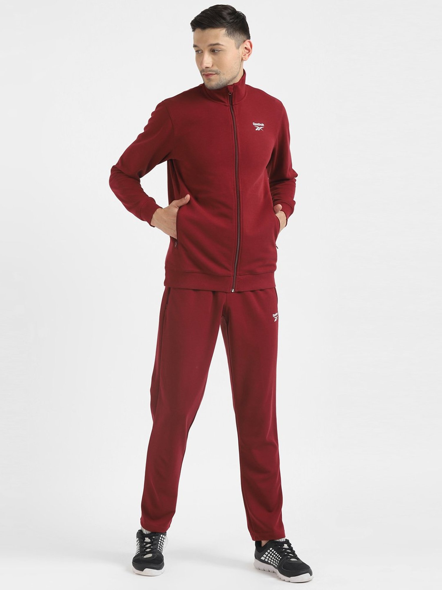 Reebok tracksuit black online red