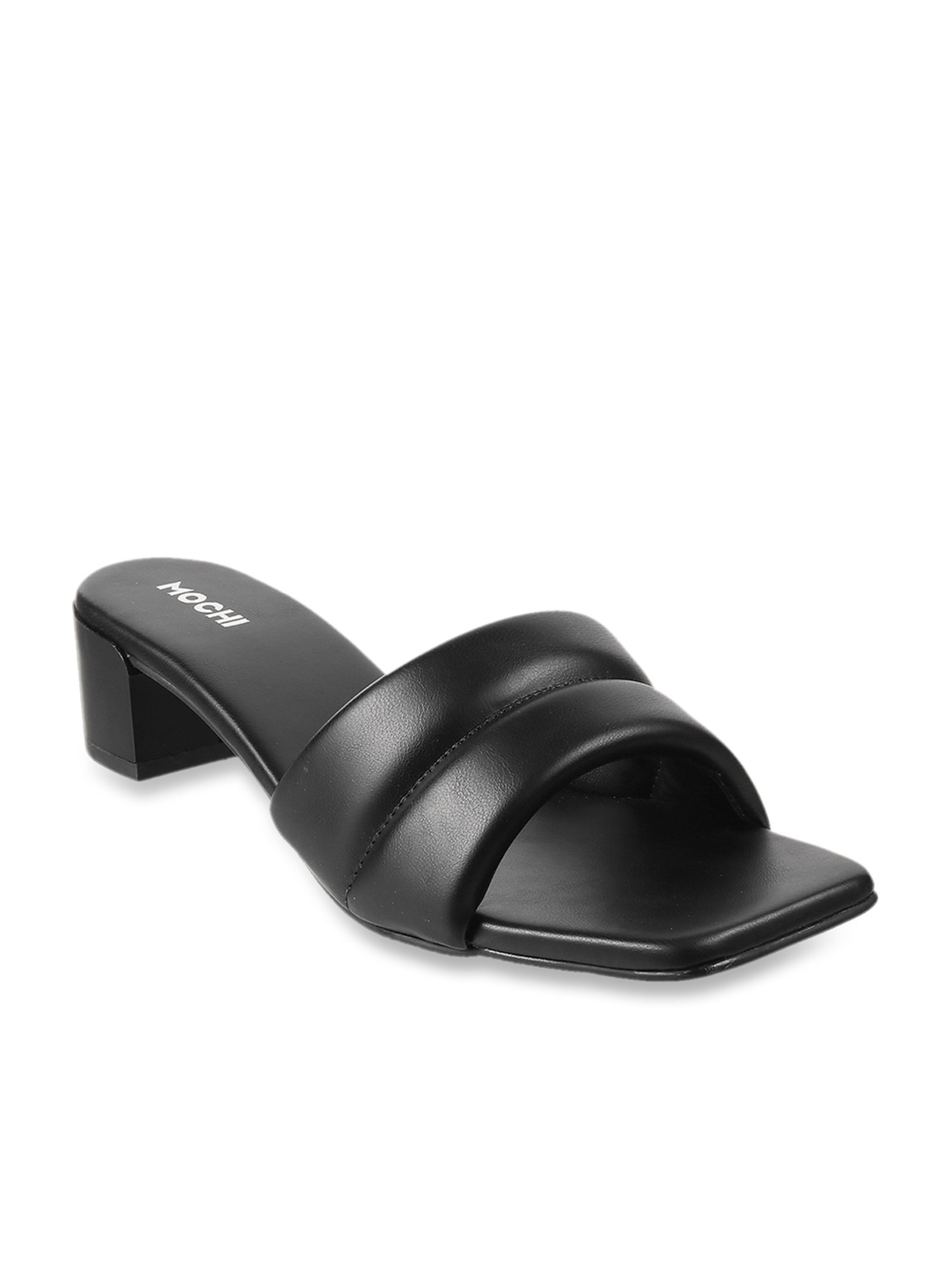 Buy Mochi Women Black Embellished Sandals - Flats for Women 908892 | Myntra