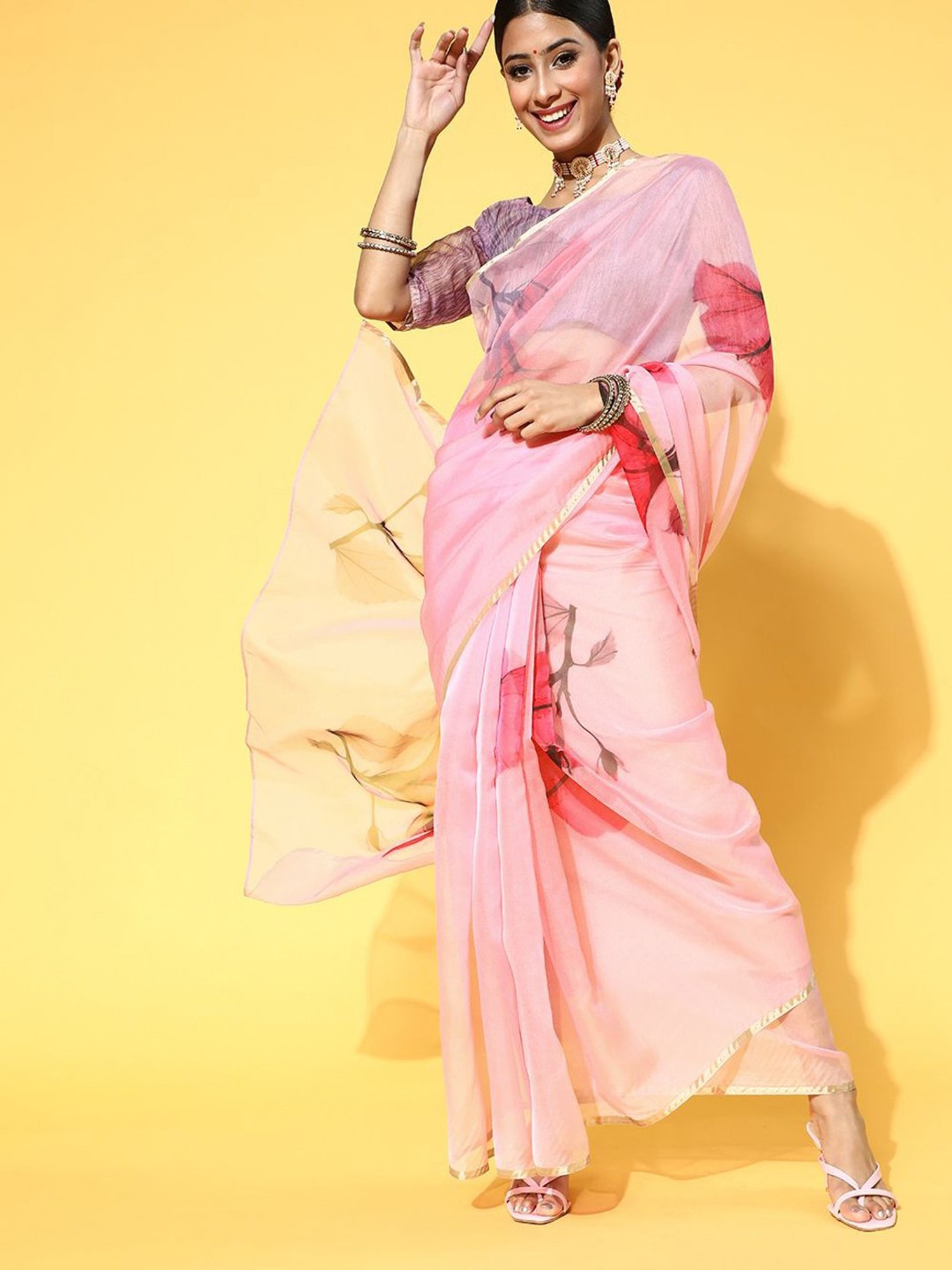 The Coolest Georgette Sarees and Designer Blouse Ideas to Try  Keep Me  Stylish