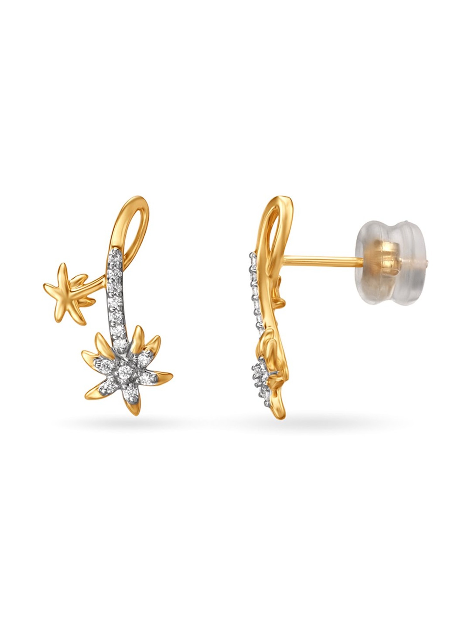 Spiral Stud Earrings in Abstract Design | Tanishq