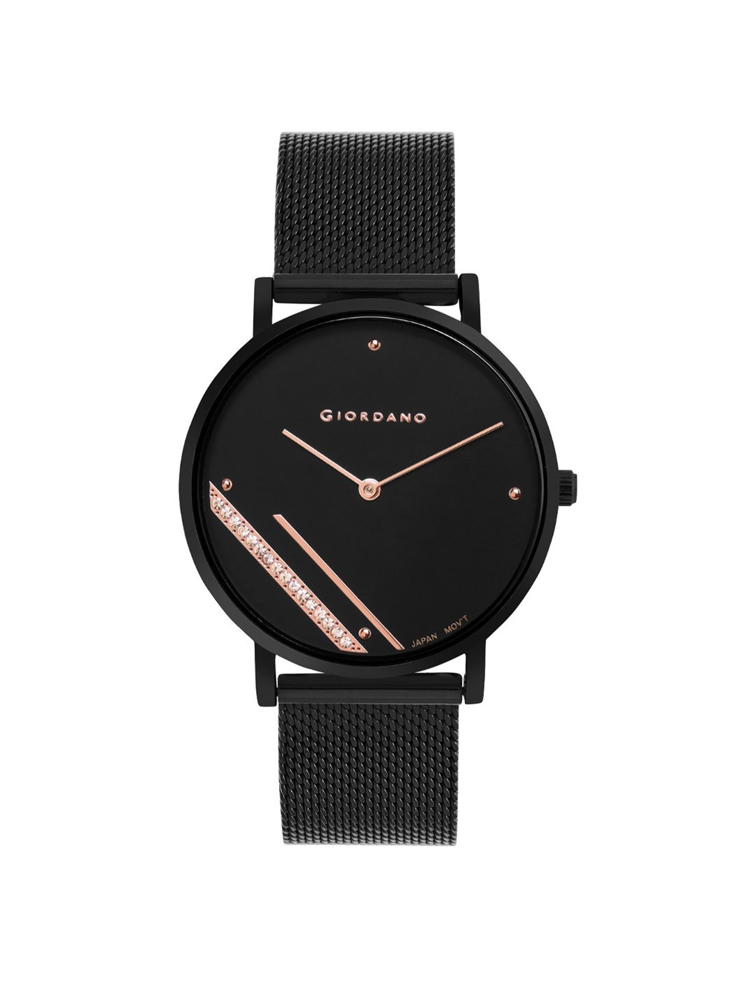 Giordano black metal outlet watch