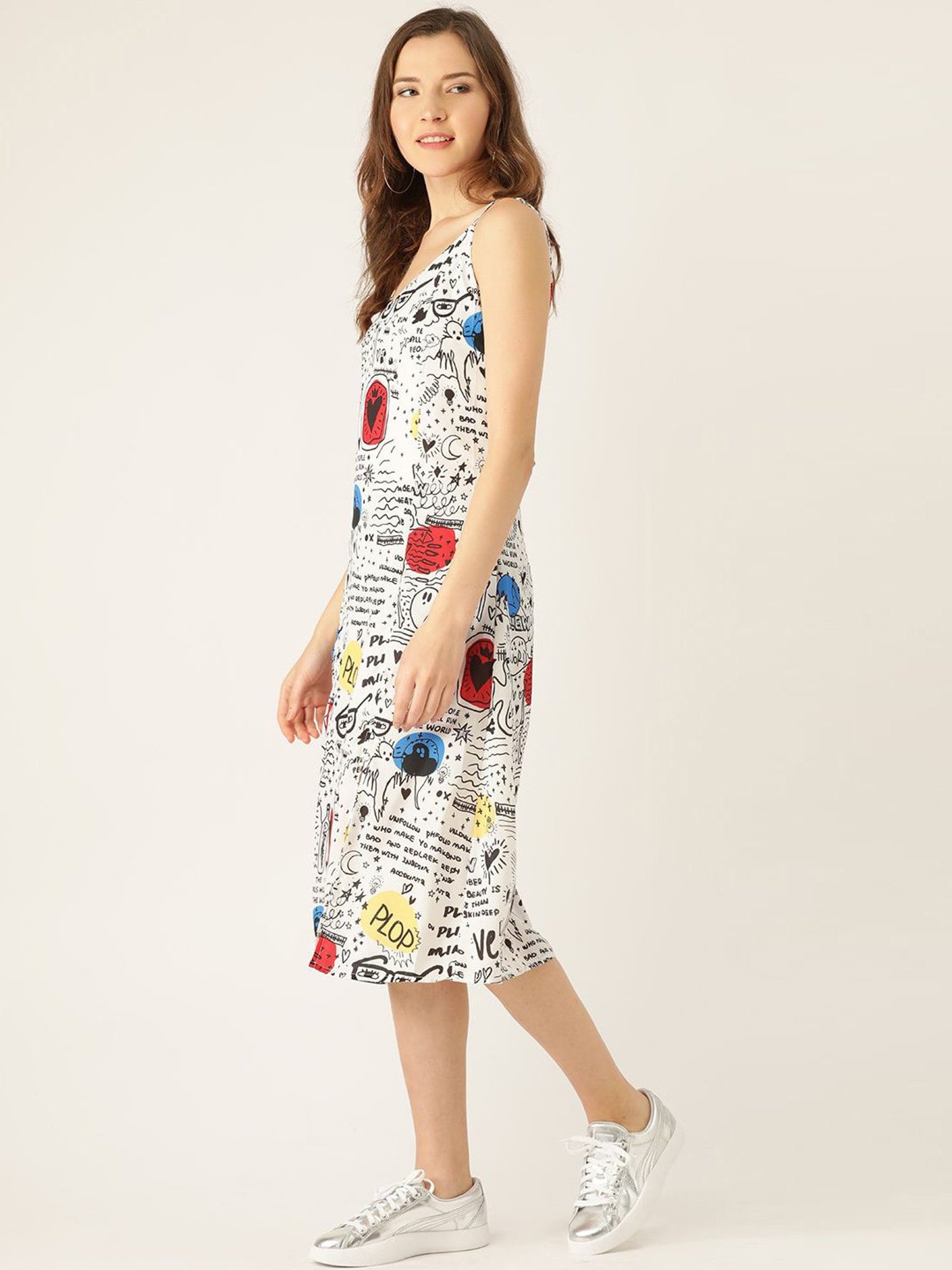 Buy Anvi Be Yourself White Printed A-Line Dress for Women Online @ Tata CLiQ