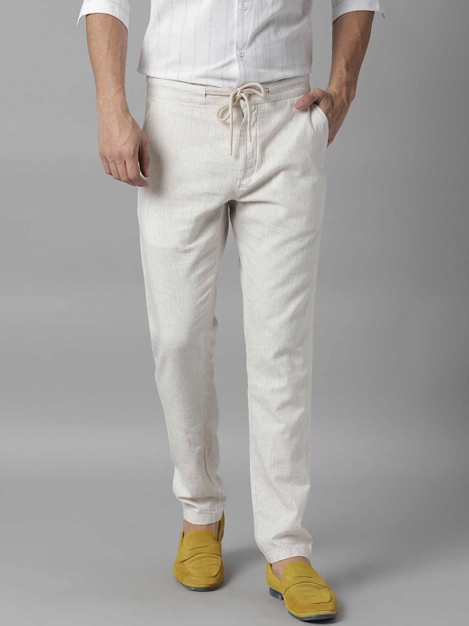 BUFFALO by FBB Slim Fit Men White Trousers  Buy BUFFALO by FBB Slim Fit Men  White Trousers Online at Best Prices in India  Flipkartcom