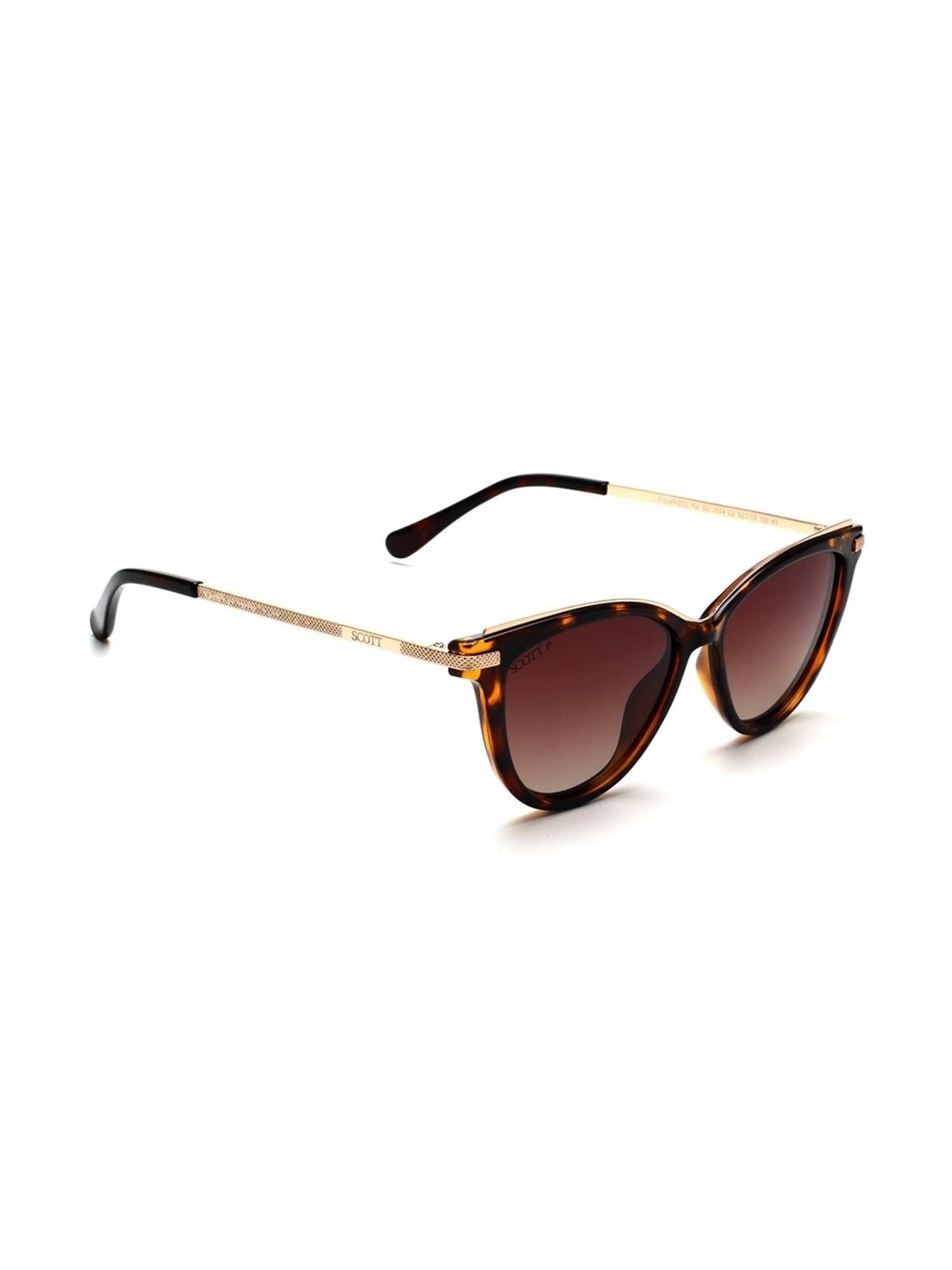 Buy Scott Sunglasses Brown Lens Cat Eye UV Protected Sunglass Full Rim  Brown Frame With Gradient online