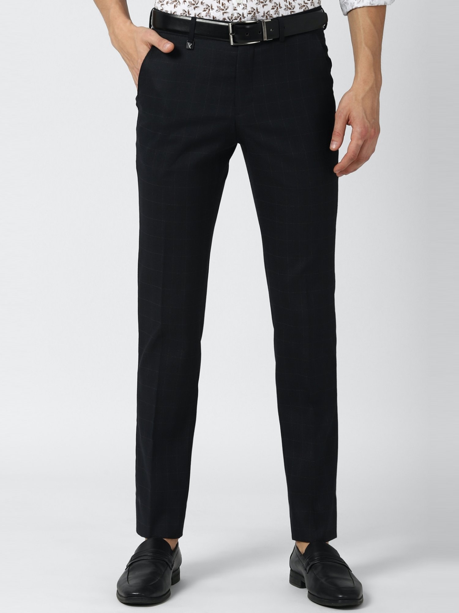 Black Skinny Fit Trousers with Eyelet and Lace Tieup Detail  Benoit