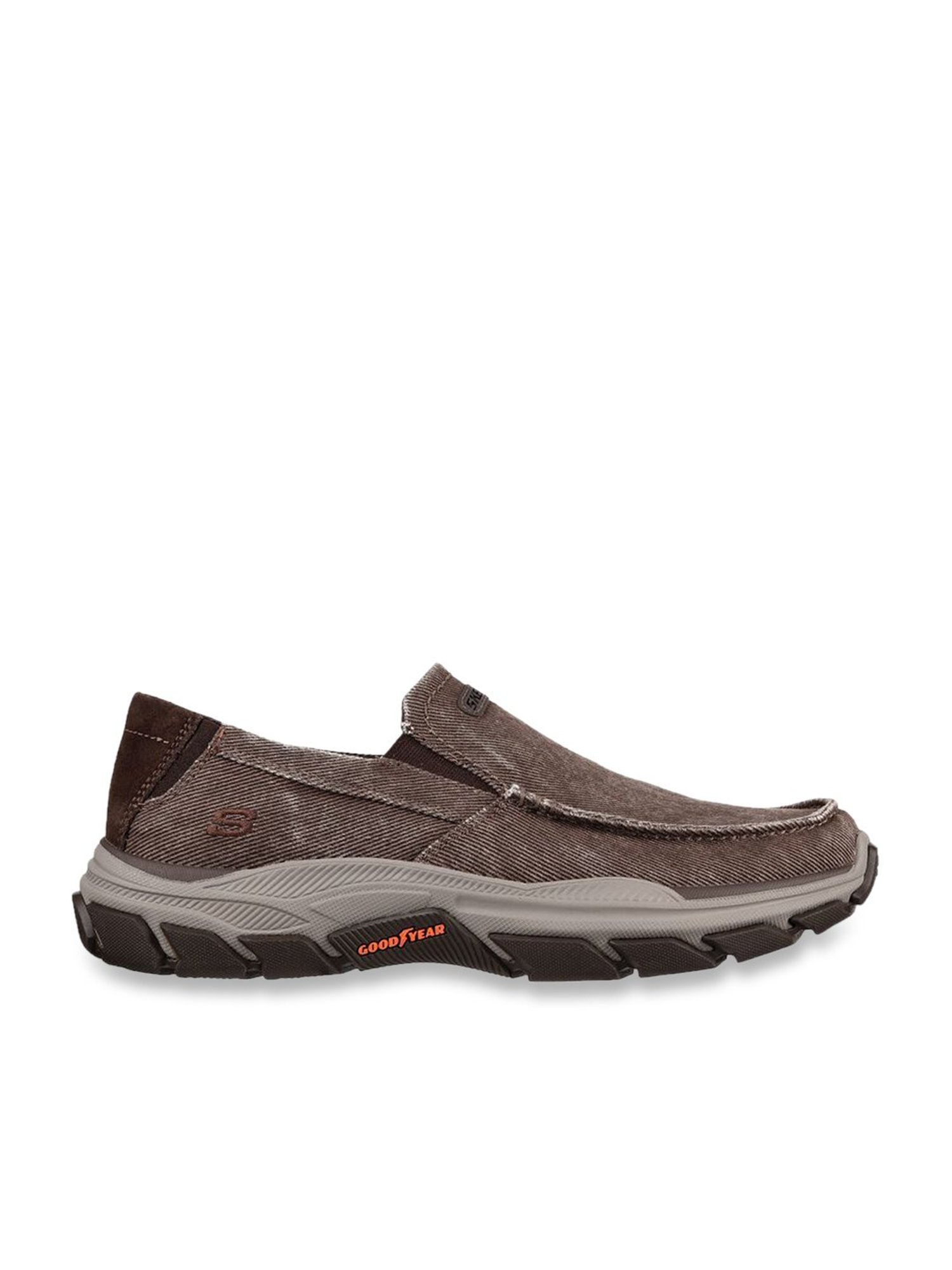 Skechers mens slip outlet on shoes brown