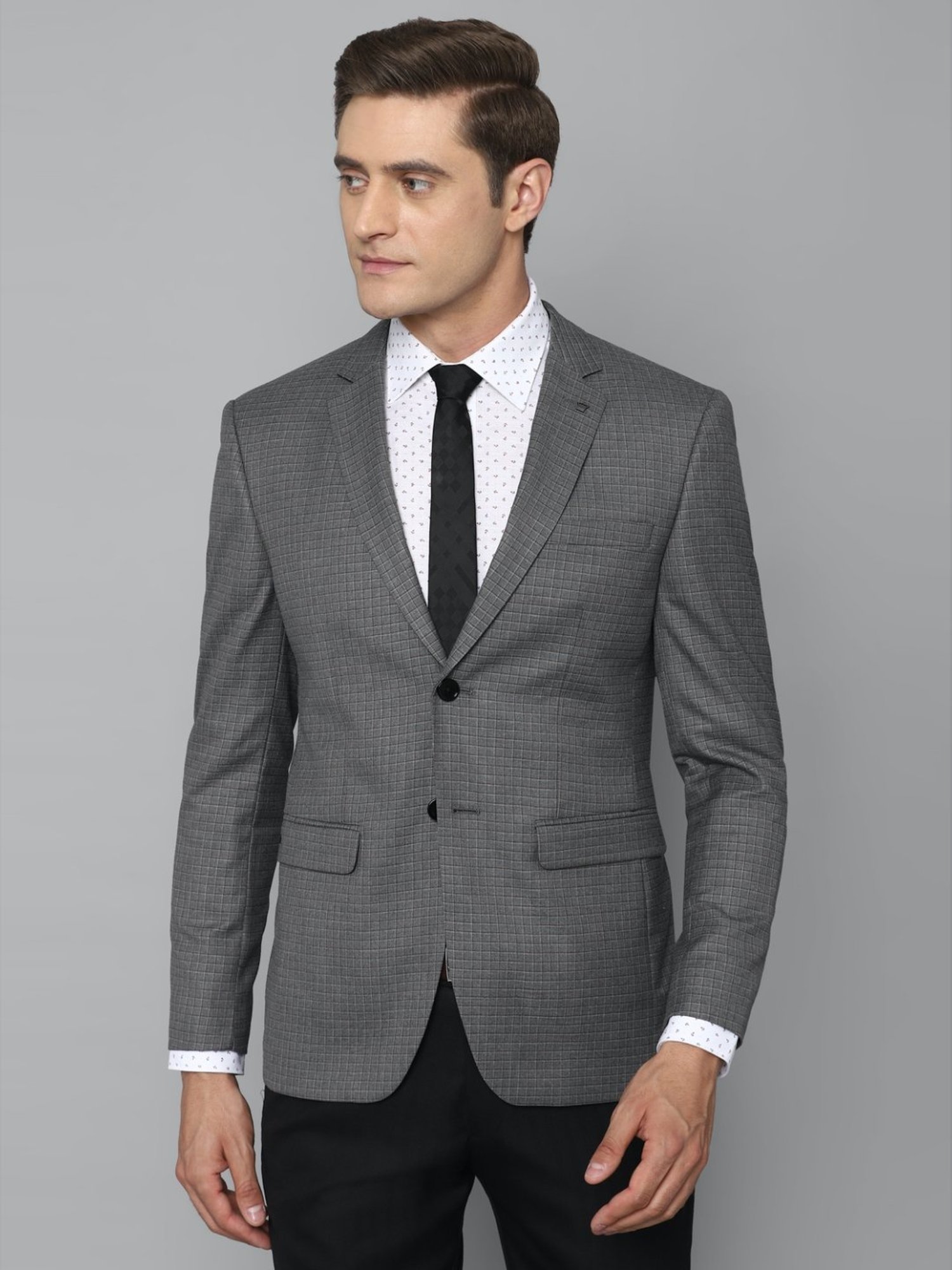 Buy Louis Philippe Grey Linen Slim Fit Striped Blazer for Mens Online @  Tata CLiQ