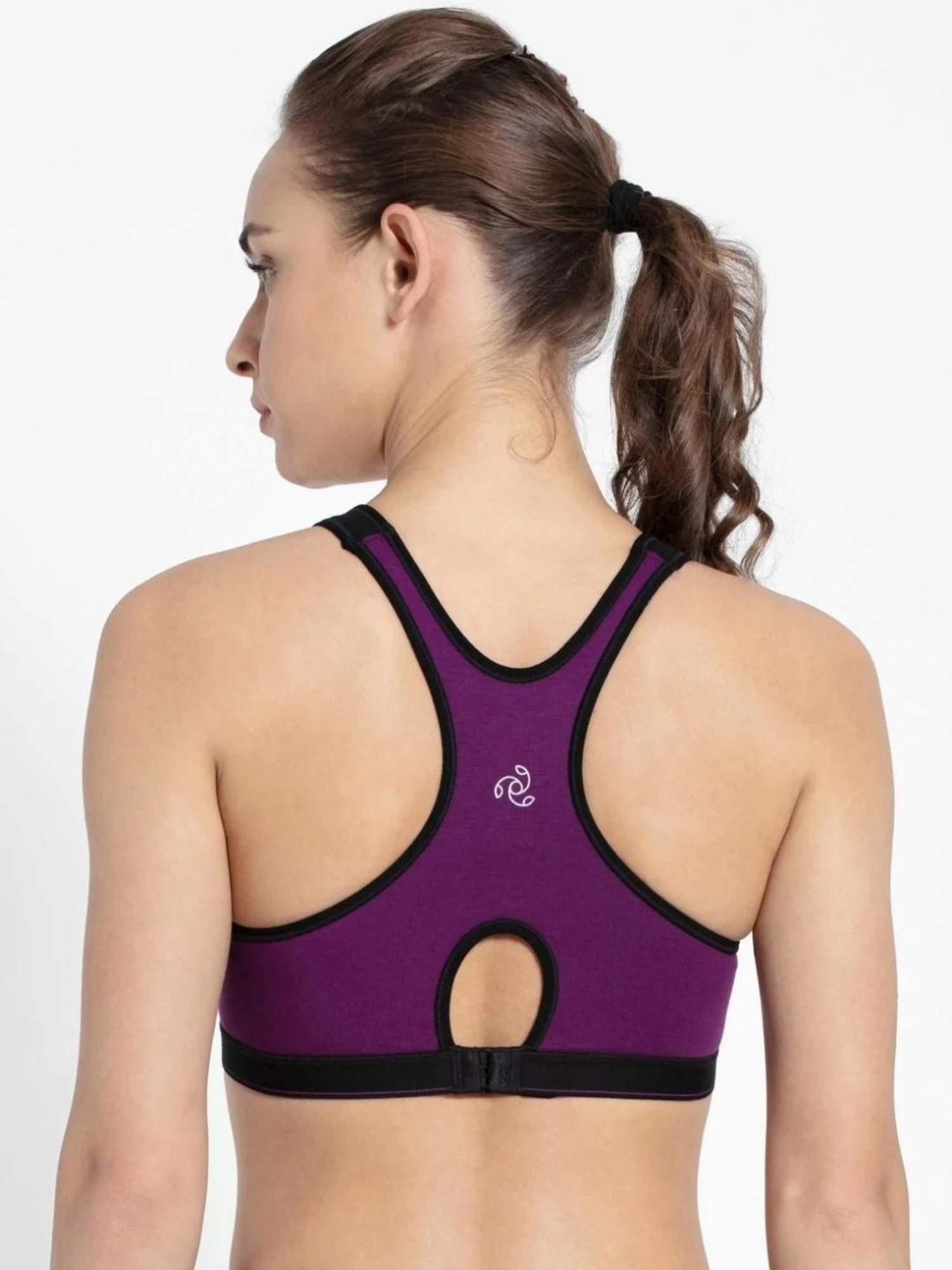 Buy Jockey Purple Color Blocked Sports Bra for Women Online @ Tata CLiQ