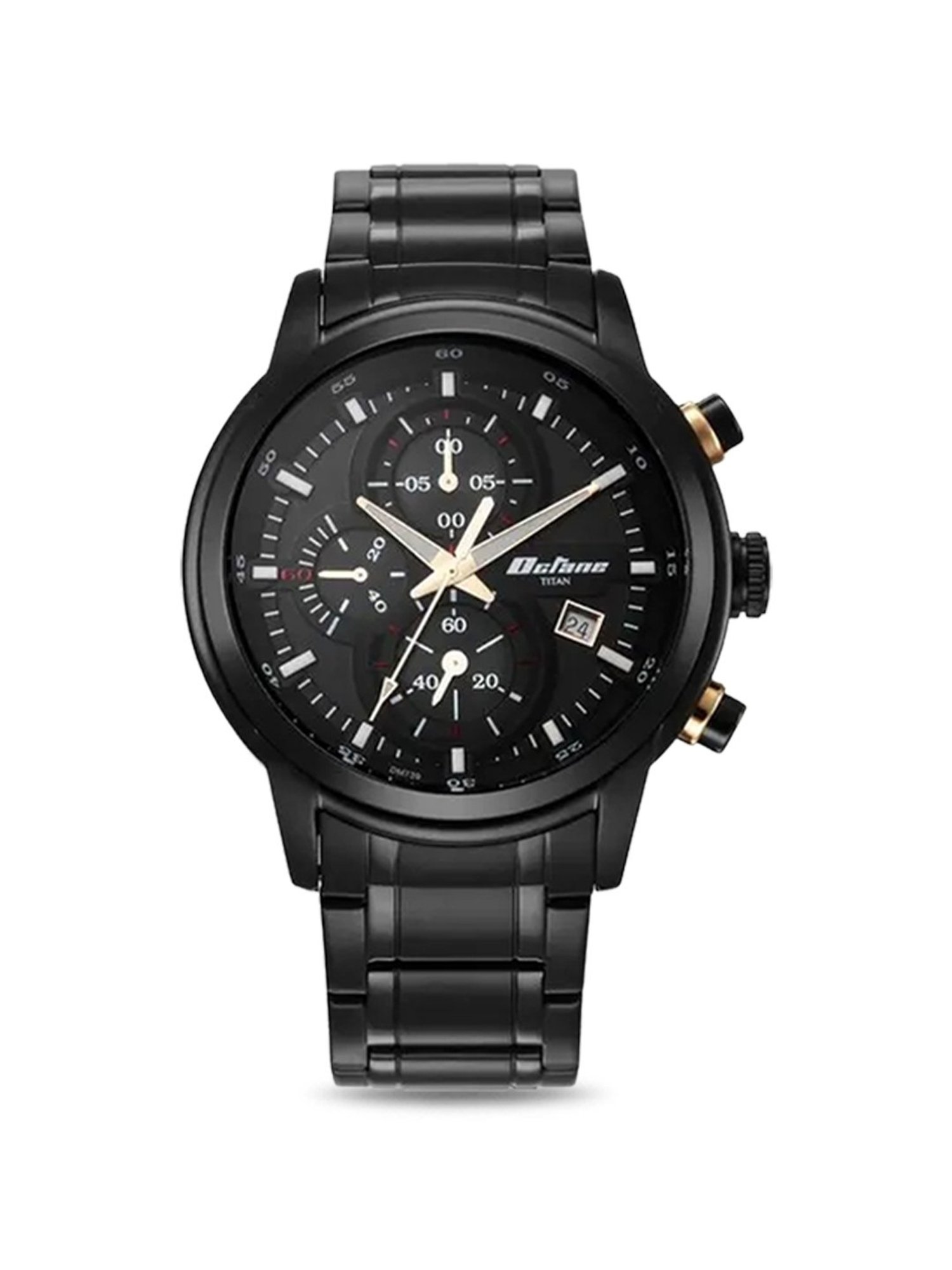 Titan octane black metal watch sale