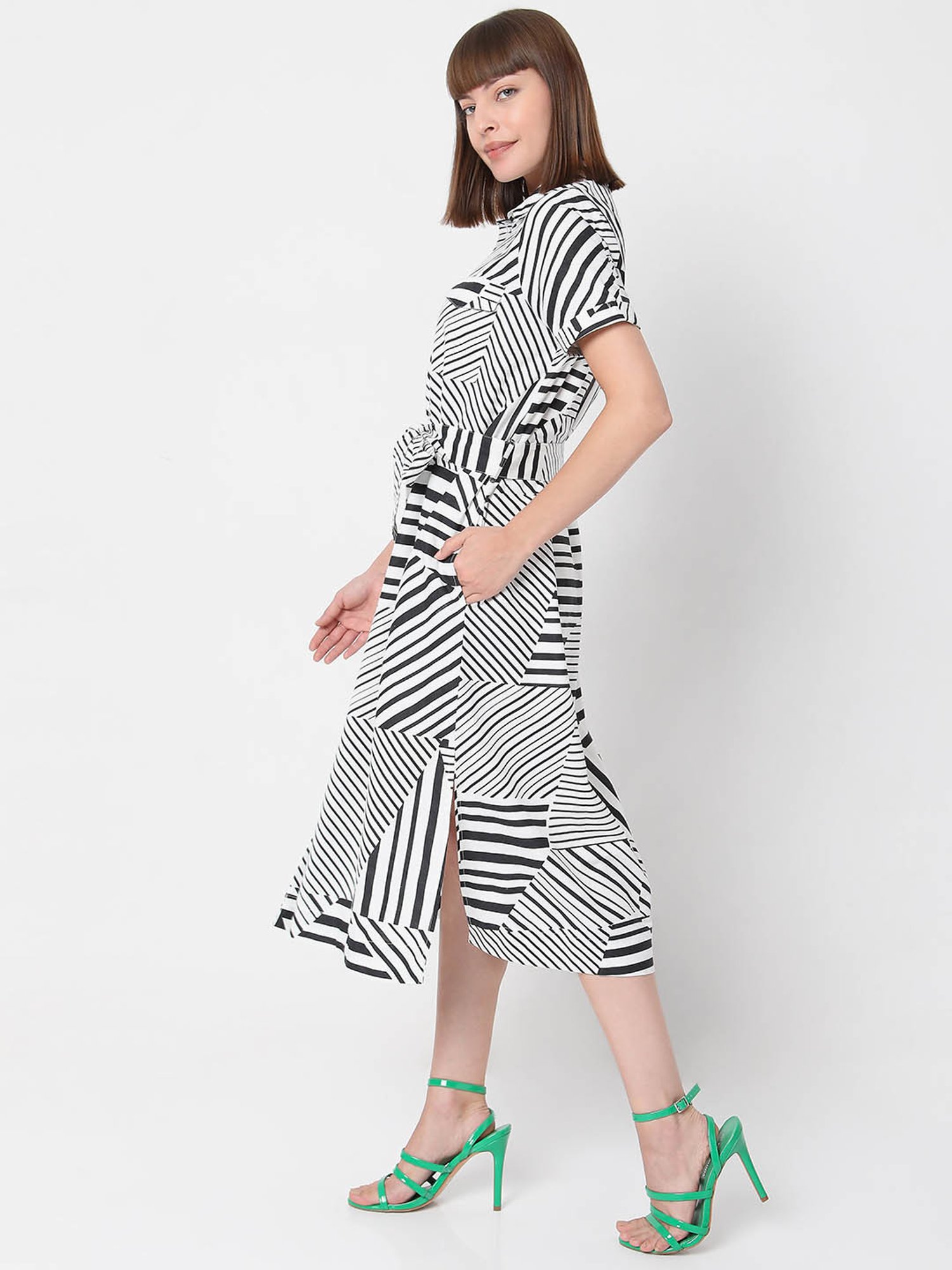 ALTUZARRA Lydia belted off-the-shoulder striped cotton-blend poplin midi  dress | NET-A-PORTER