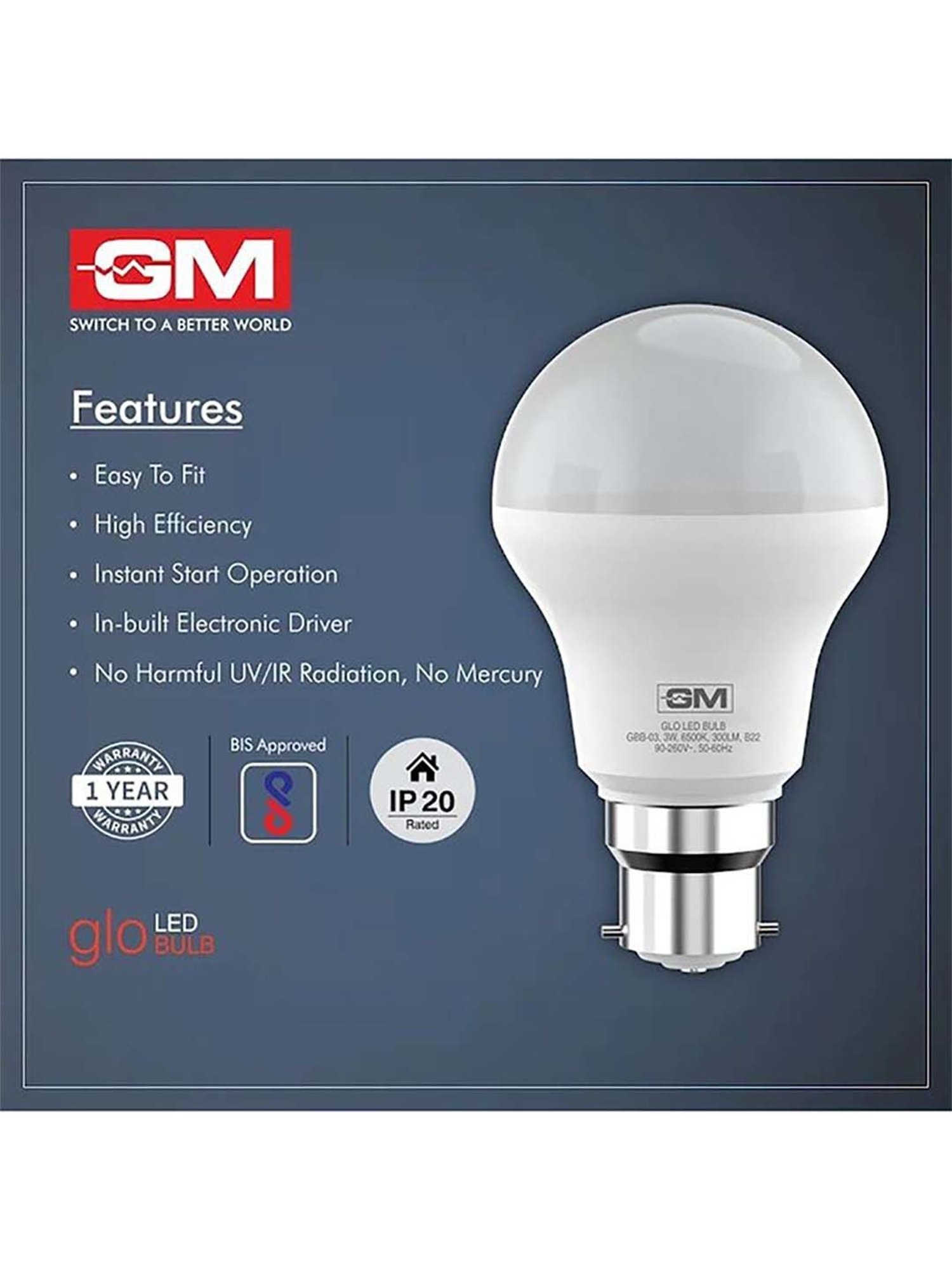 Gm led store bulb price