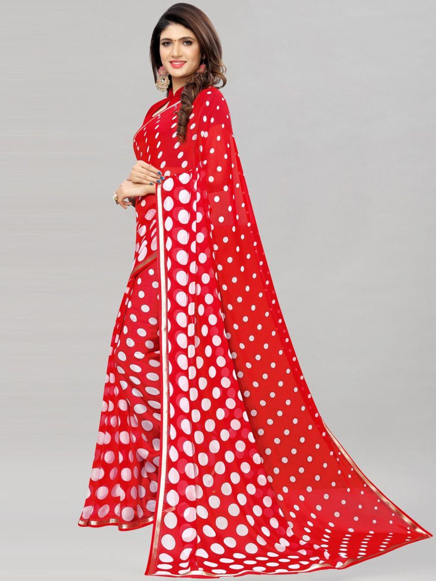 Buy Suta Red Pure Cotton Polka Dots Saree for Women Online @ Tata CLiQ