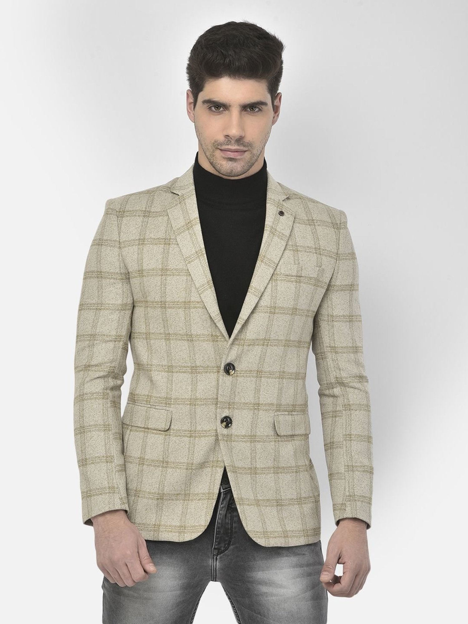 Buy Louis Philippe Grey Linen Slim Fit Striped Blazer for Mens Online @  Tata CLiQ