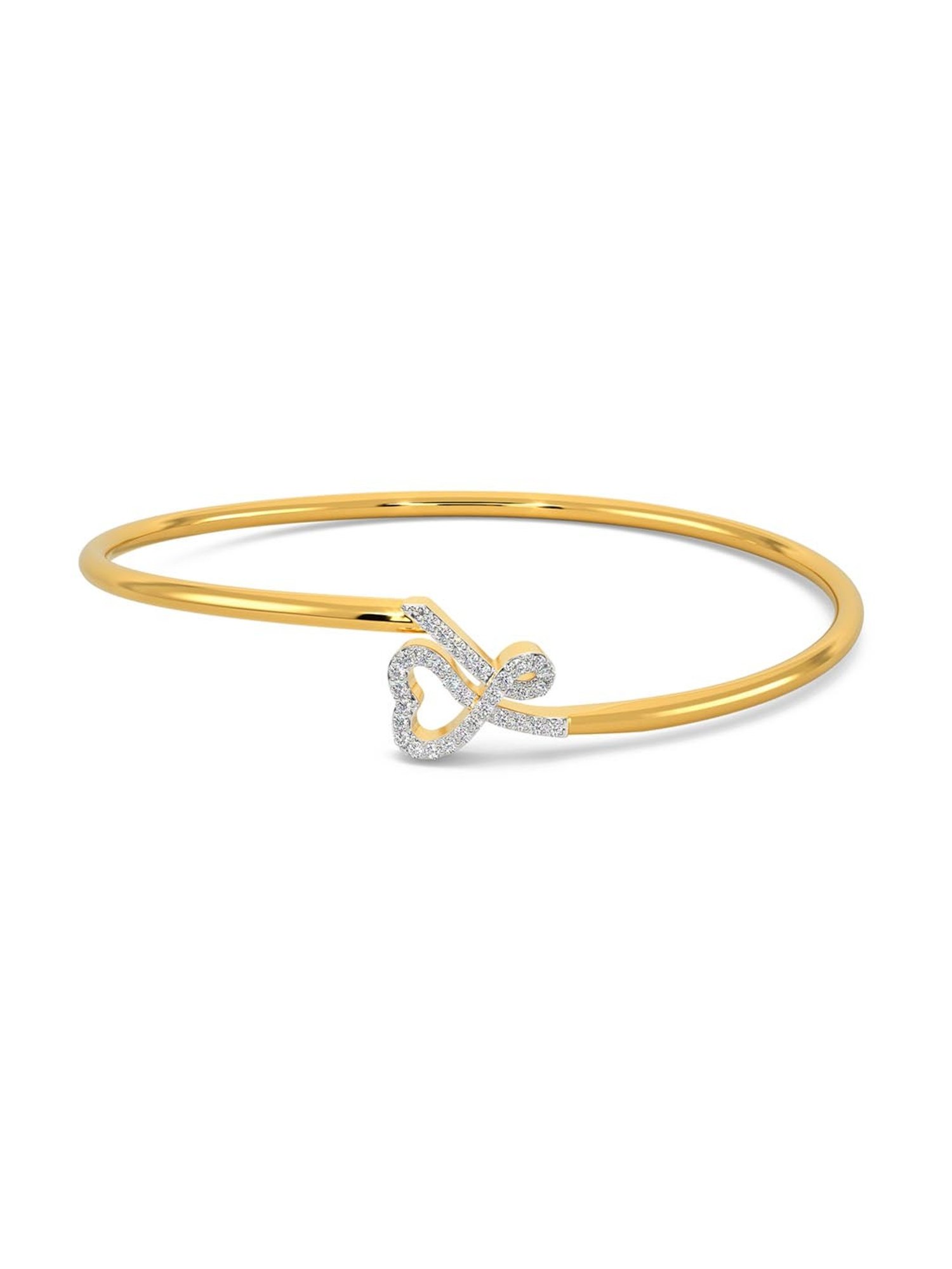 Melorra 18k Gold & Diamond Monogram Maven Bangle for Women