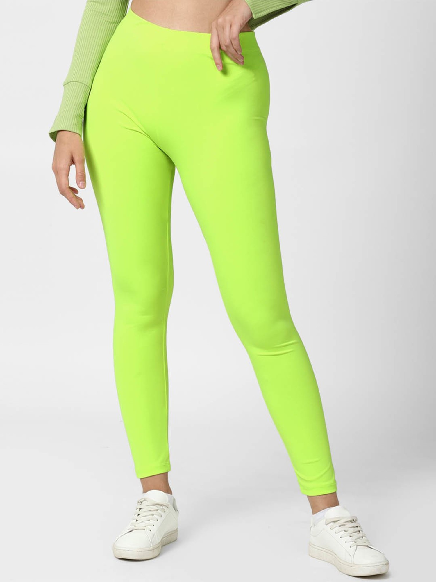 Buy Forever 21 Neon Green Regular fit Leggings for Women Online @ Tata CLiQ