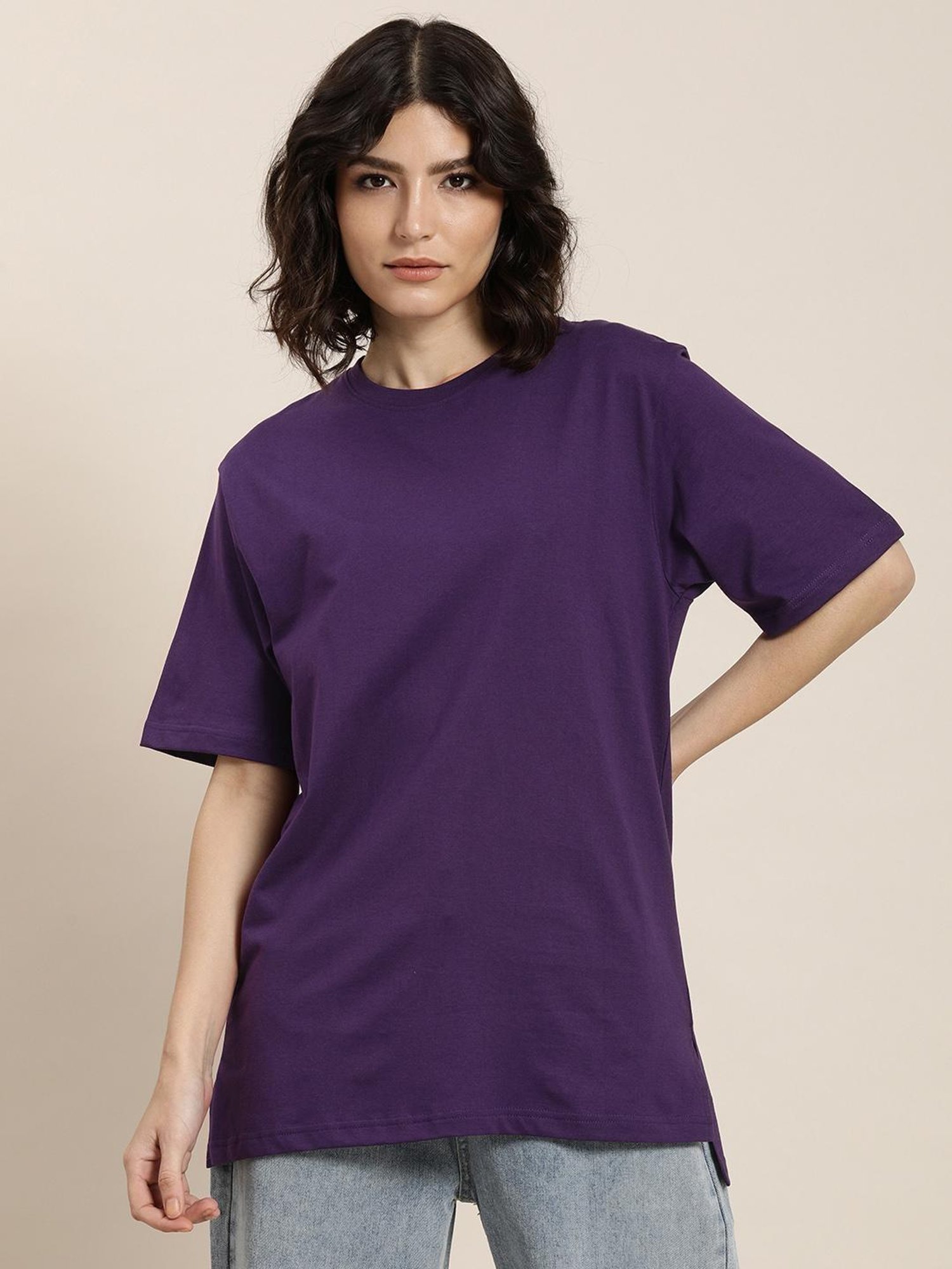 Buy Difference of Opinion Violet Graphic Print T-shirt for