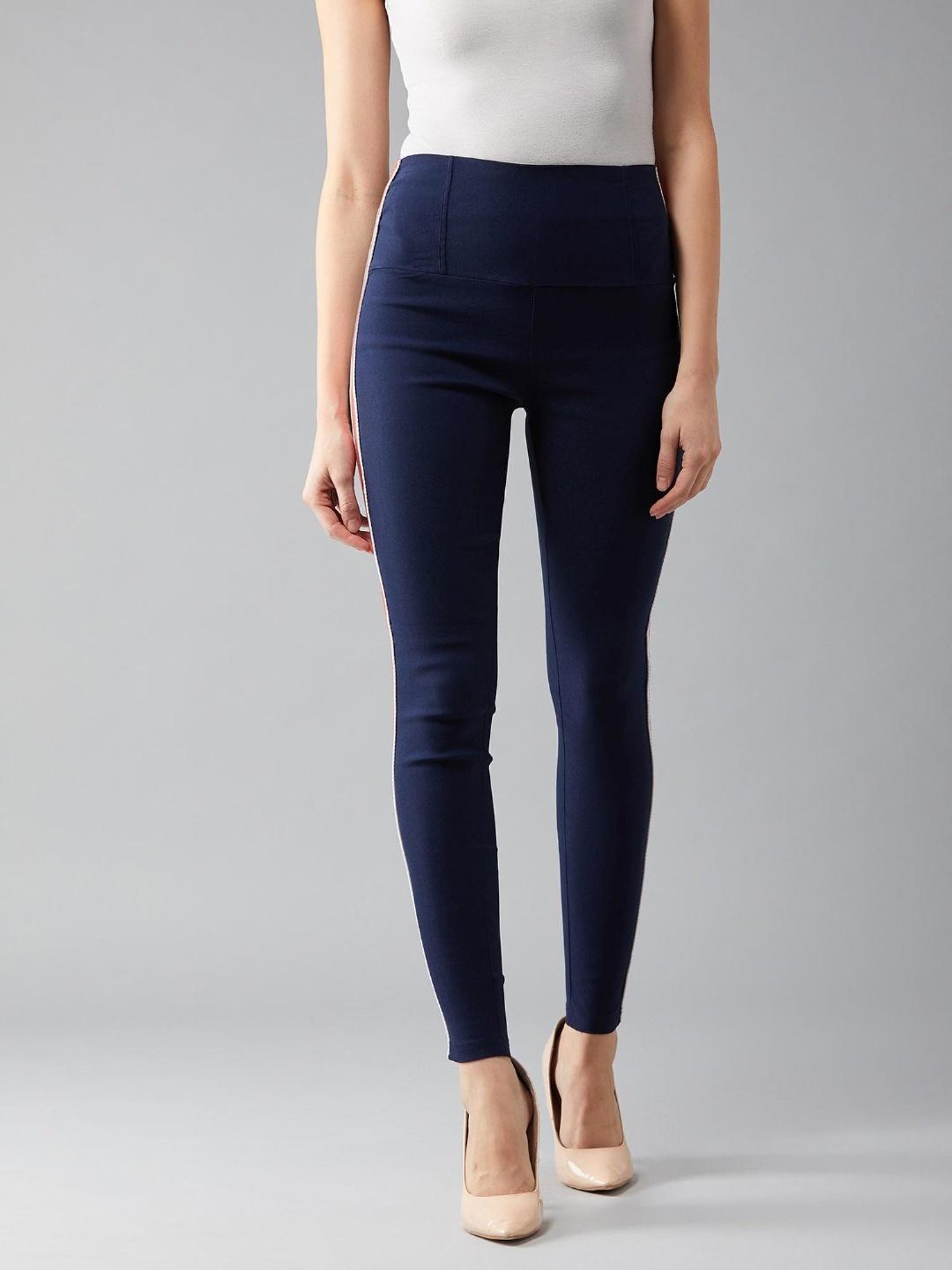 DOLCE CRUDO Dark Blue Denim Skinny Fit Mid Rise Jeans