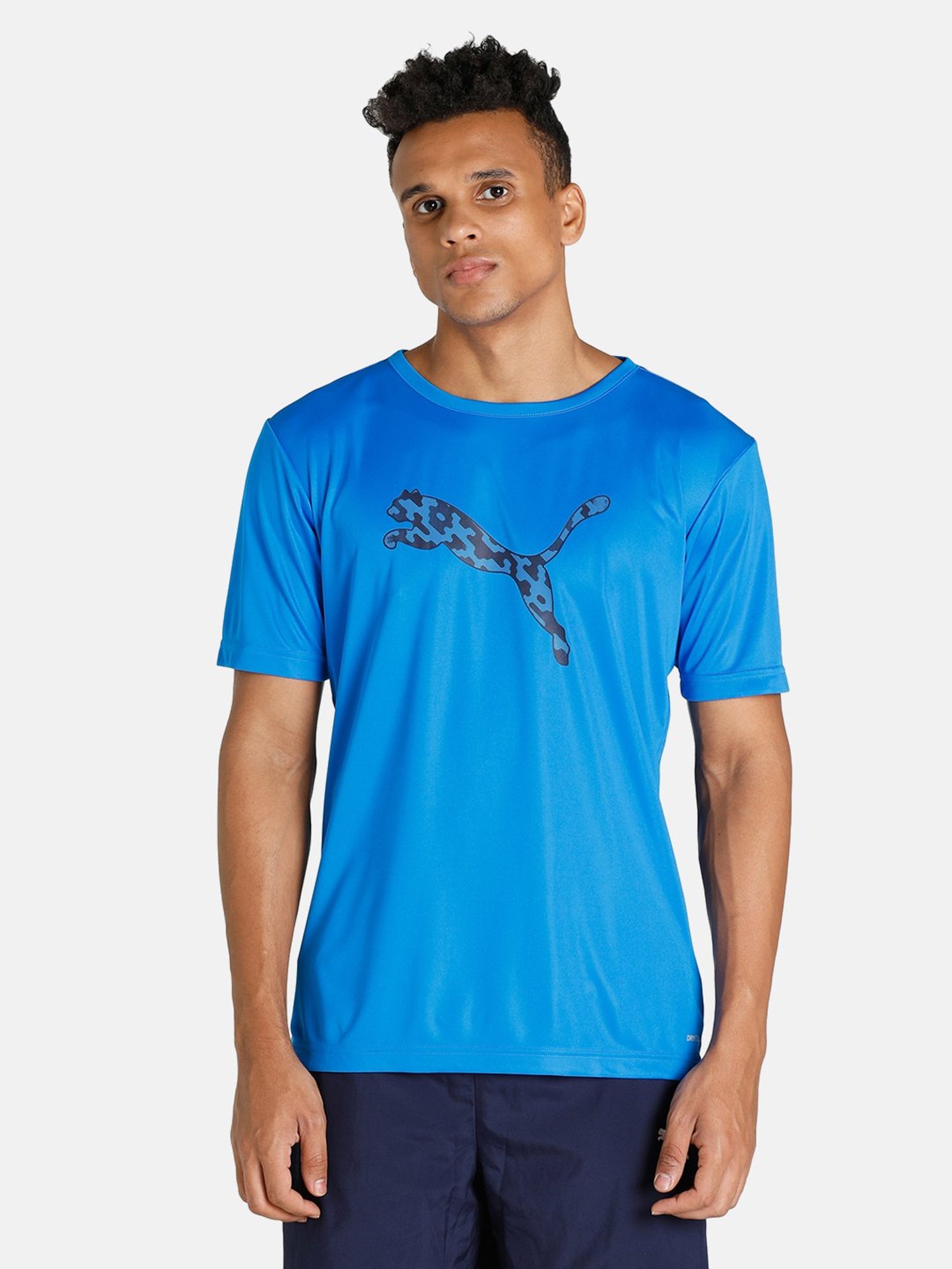 Buy Puma Light Blue Slim Fit Printed Jersey for Mens Online @ Tata CLiQ