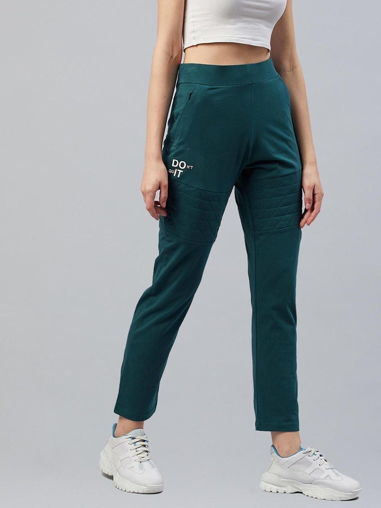 Buy C9 Airwear Dark Green Slim Fit Sports Track Pants for Women Online @  Tata CLiQ