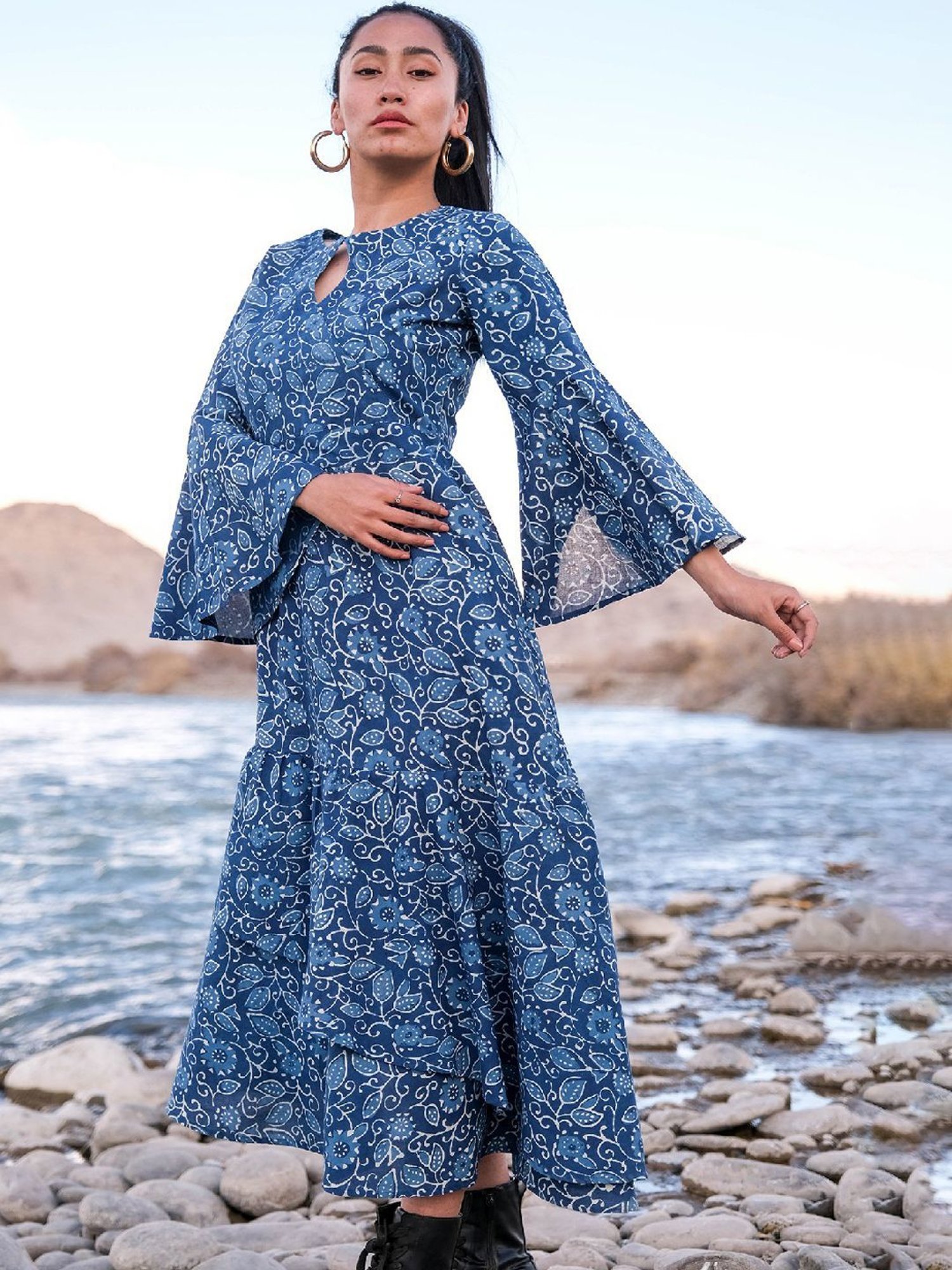 odami indigo long dress ocaille 【公式通販】 odami indigo long dress ocaille 【公式通販】