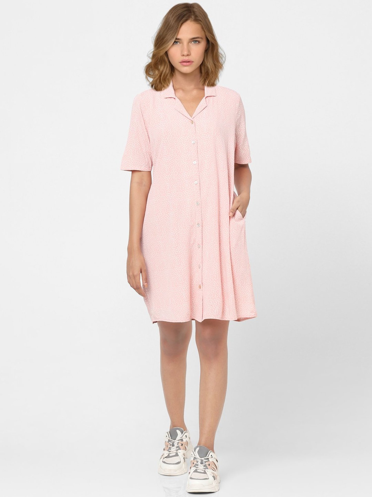 Pale pink cheap t shirt dress