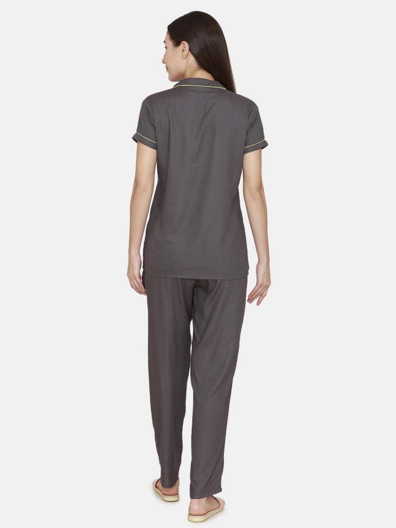 Buy Coucou by Zivame Grey Pajama Set for Women Online @ Tata CLiQ