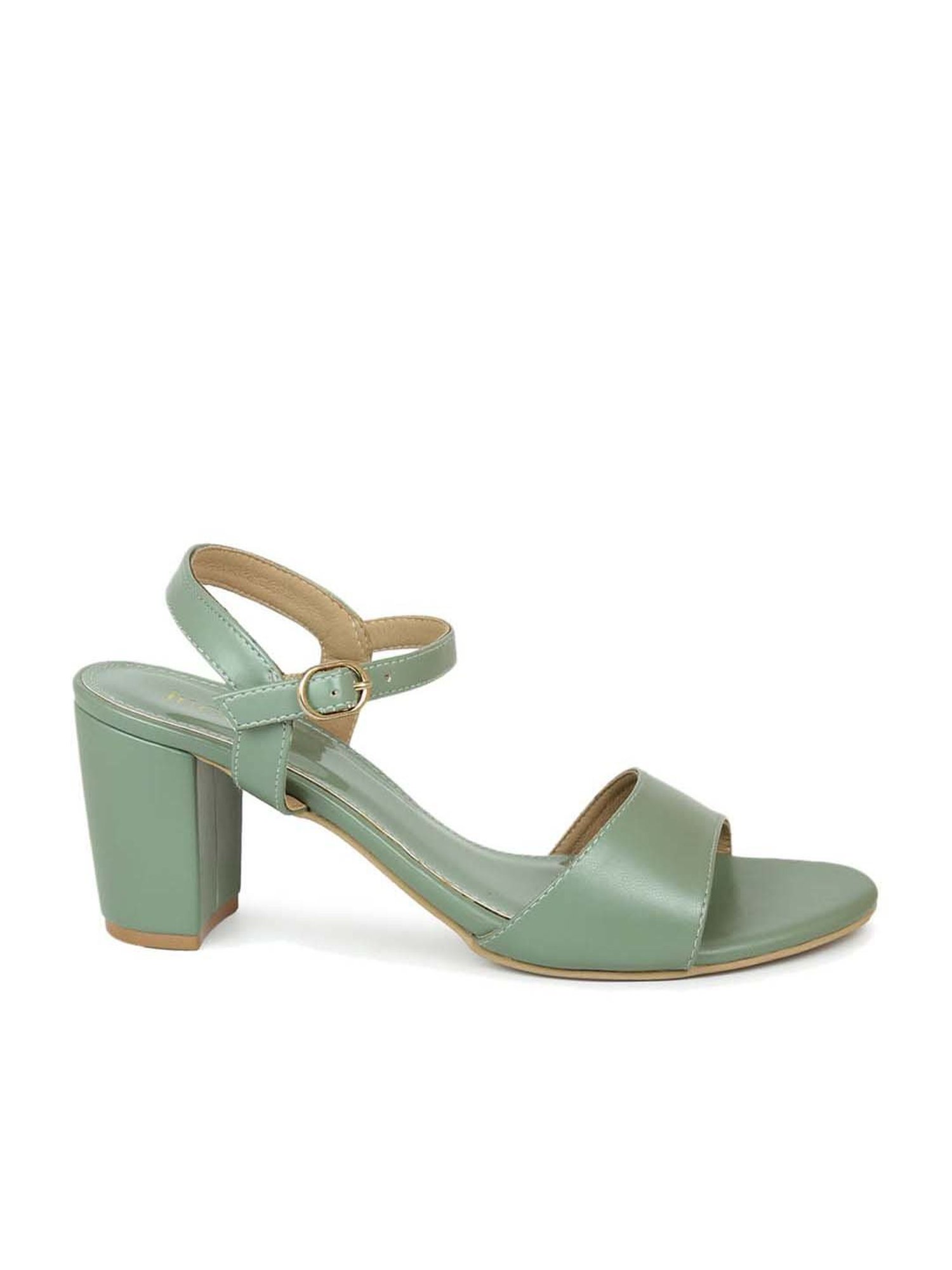 8 By YOOX POLISHED LEATHER HIGH-HEEL MULES | Light green Women's Sandals |  YOOX