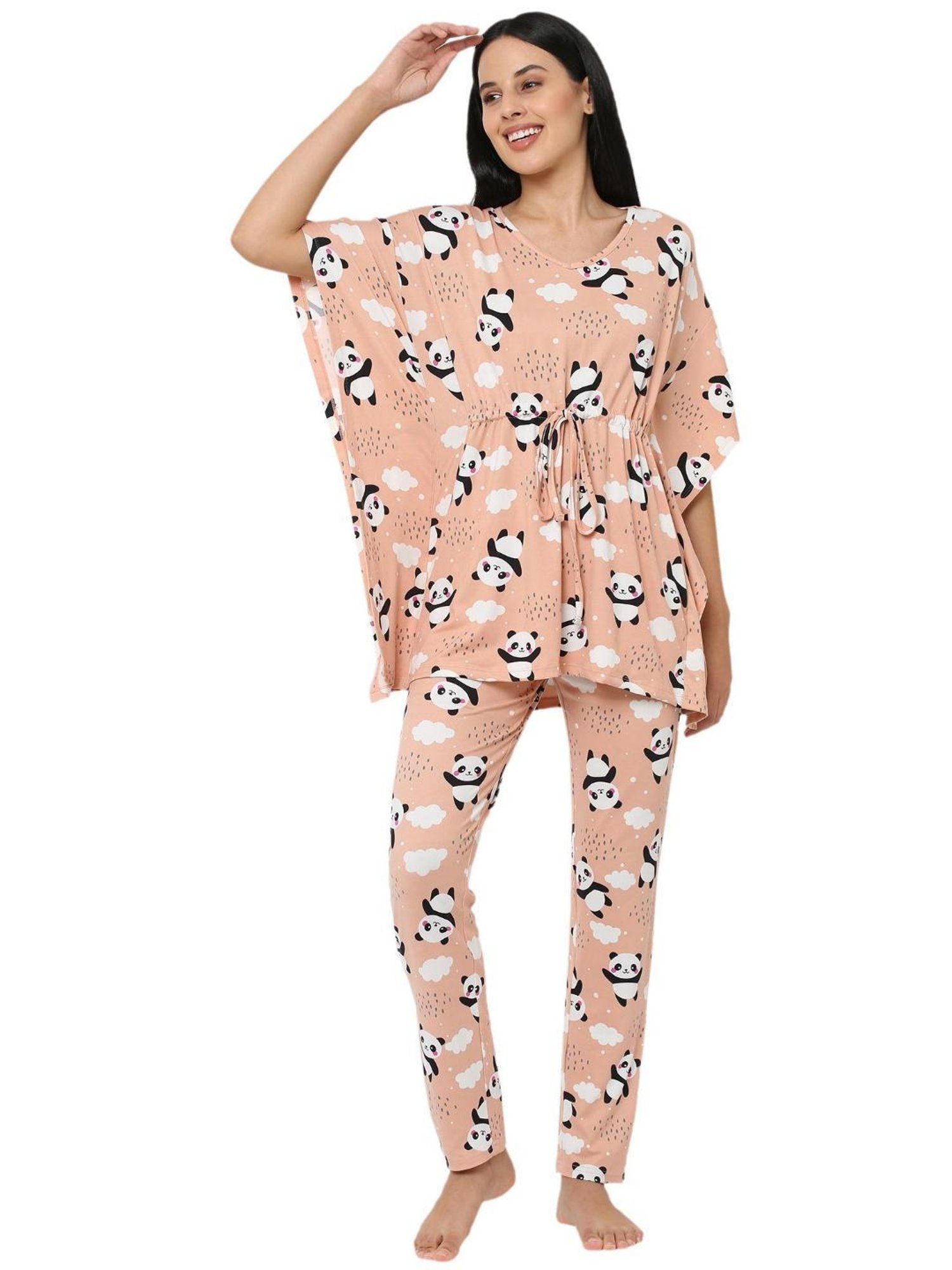 Buy Sweet Dreams Nude Printed Pajama Set for Women Online @ Tata CLiQ