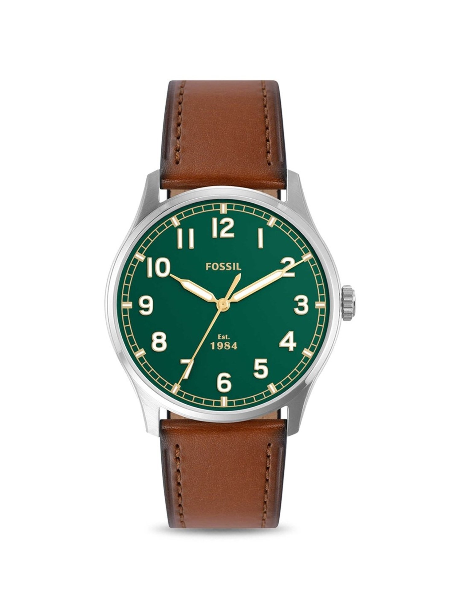 Amazon.com: Fossil Men's Blue Quartz Stainless Steel Three-Hand Watch,  Color: Gold/Green Taper (Model: FS6030) : Clothing, Shoes & Jewelry