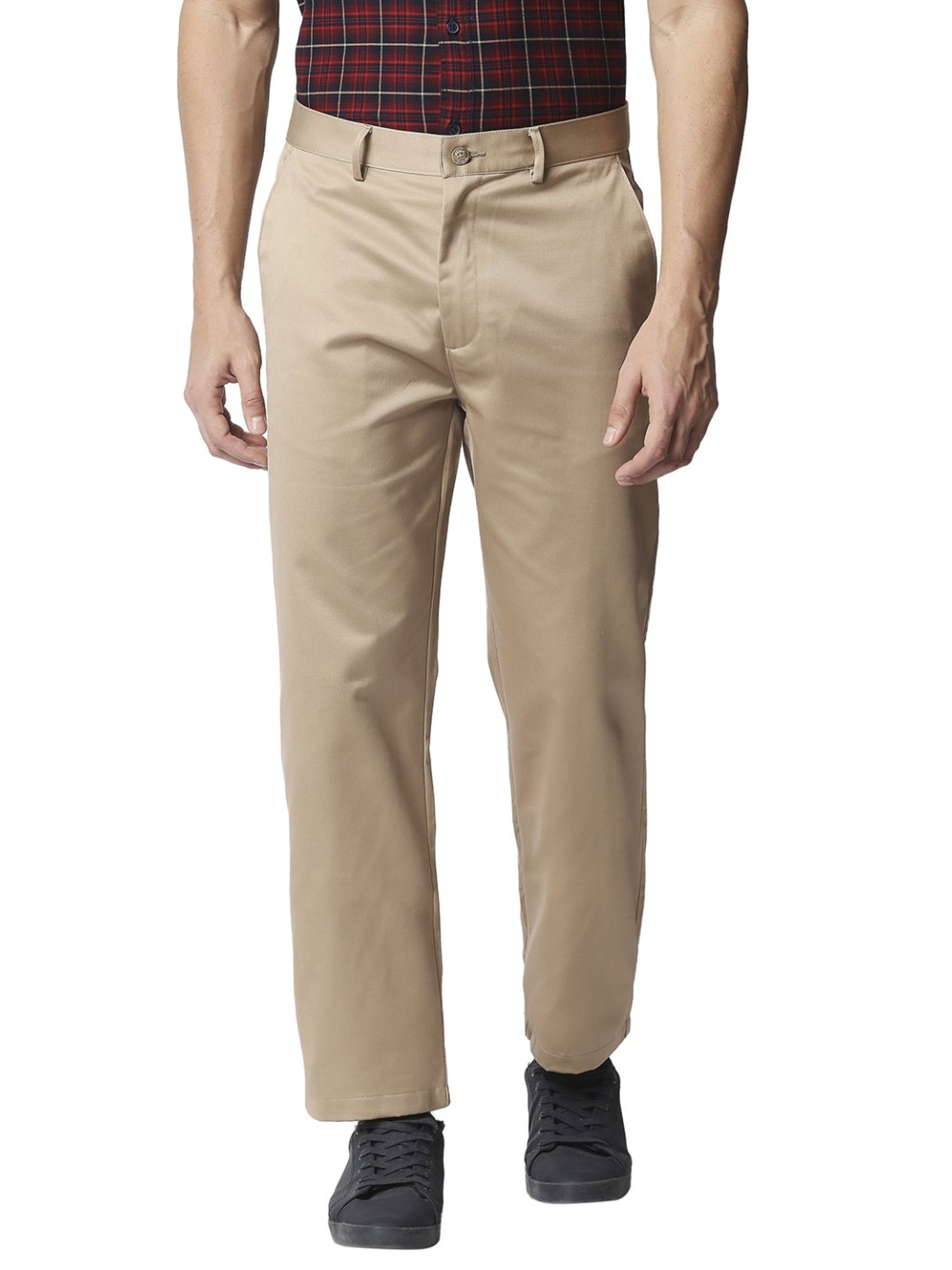 Buy Basics Brown Mid Rise Comfort Fit Trousers for Men Online  Tata CLiQ