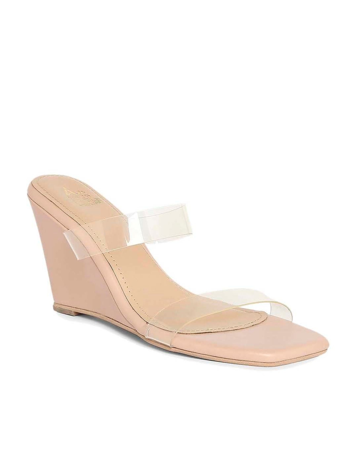 Womens nude 2025 wedge sandals