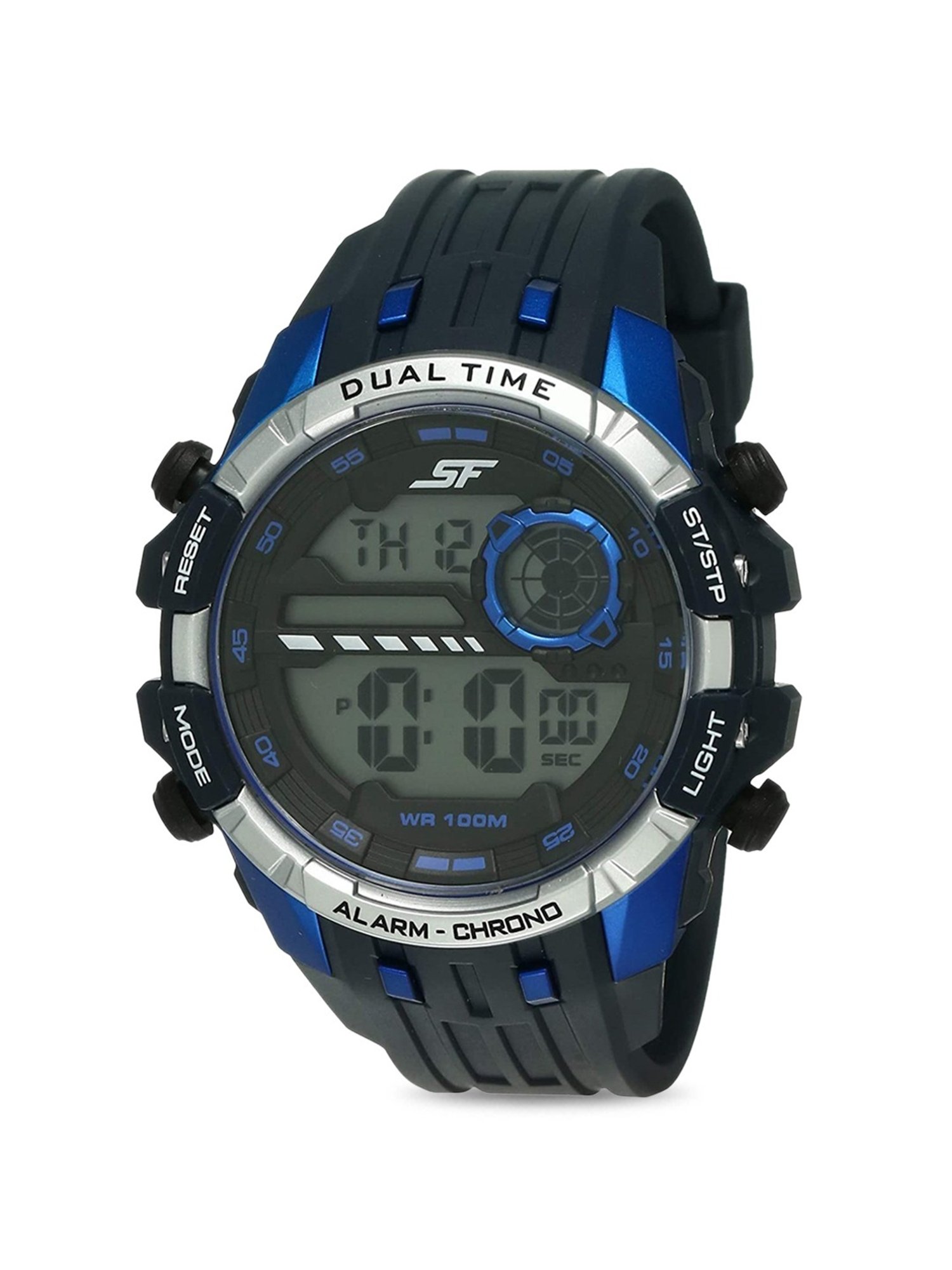 SF Digital Dial Red PU Strap Watch for Men