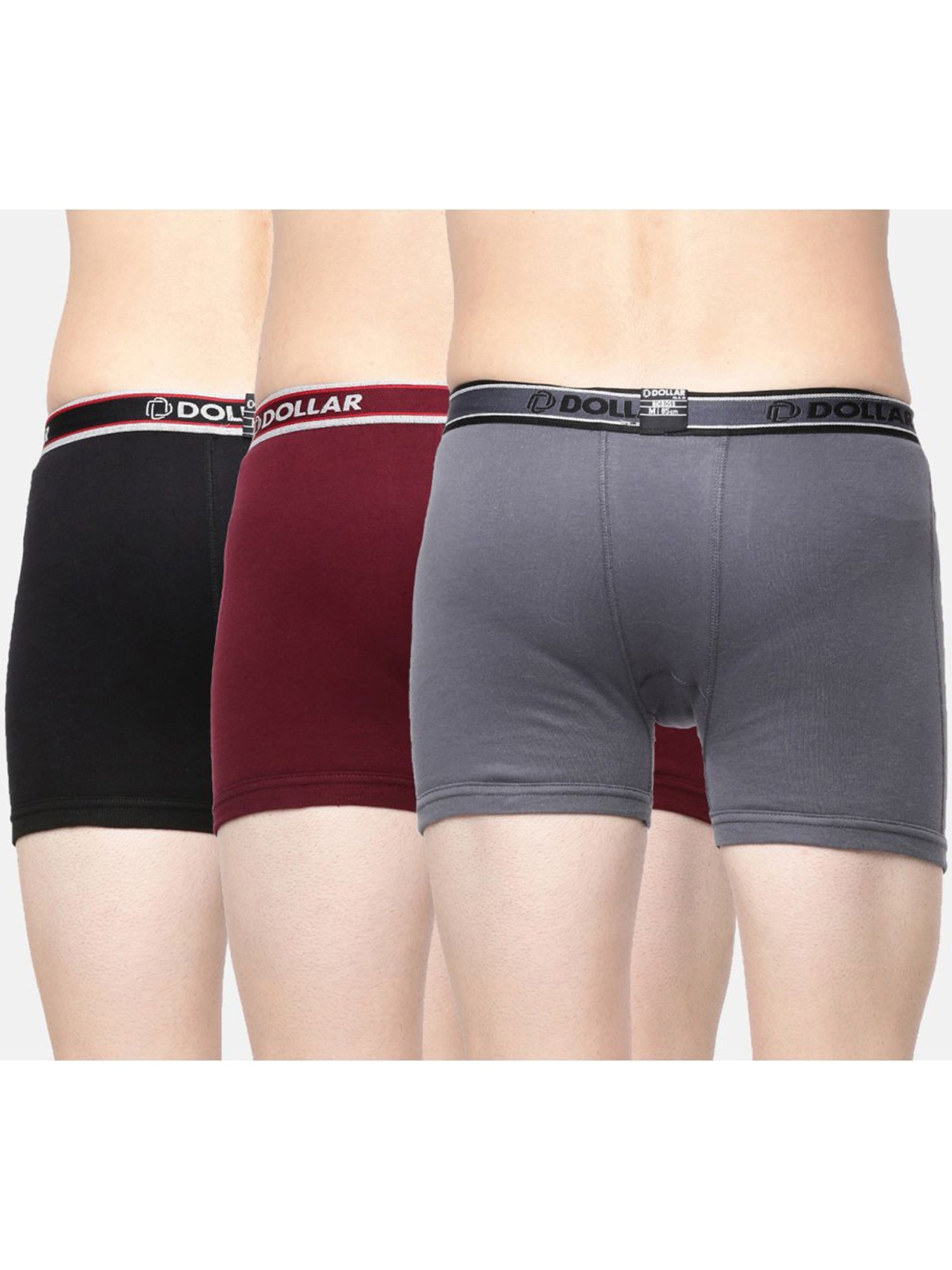 Buy Dollar Bigboss Multicolor Mid Rise Solid Trunks (Pack of 5