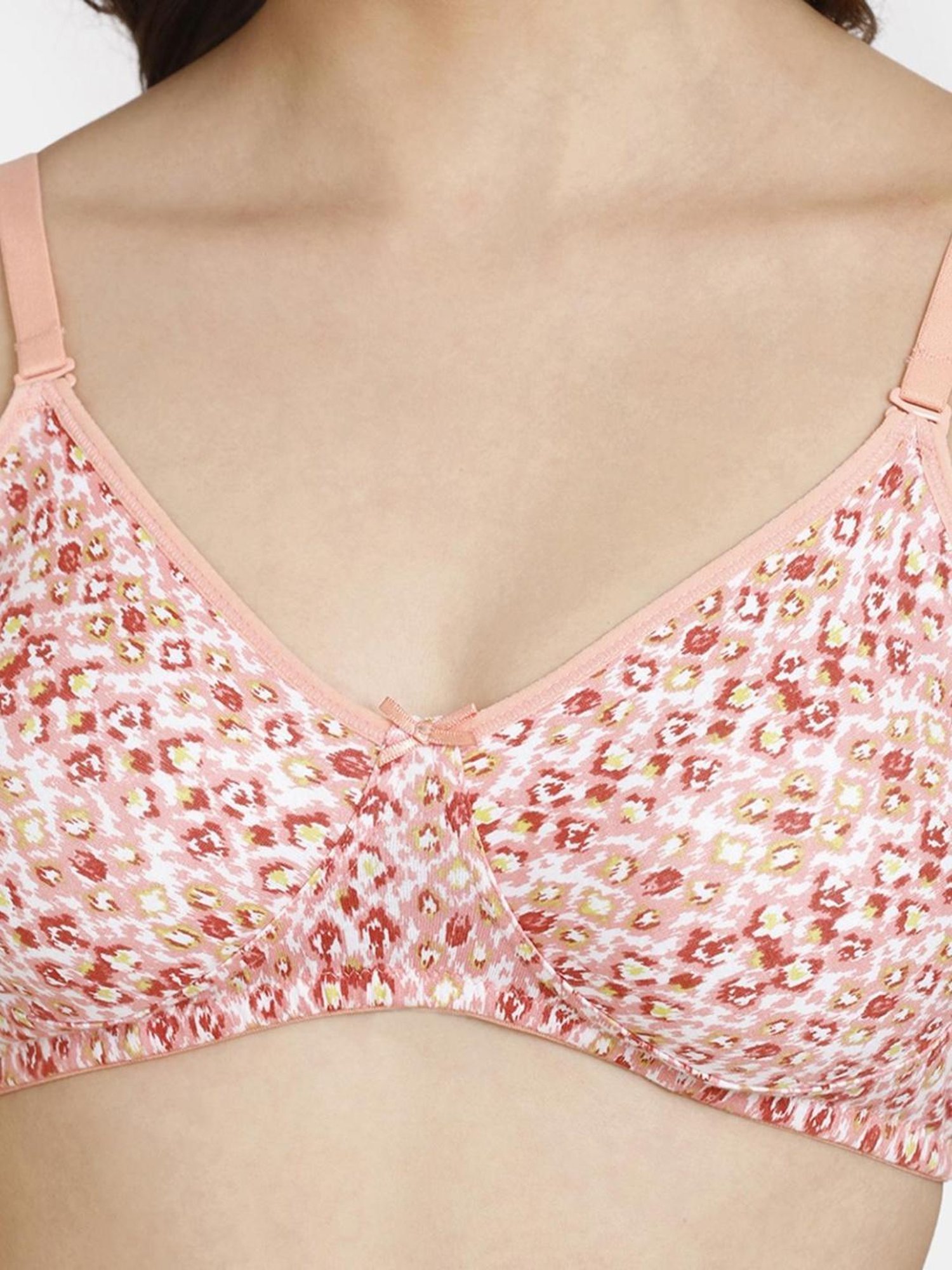 Buy Rosaline by Zivame Peach Printed Non-padded Bra for Women Online @ Tata  CLiQ