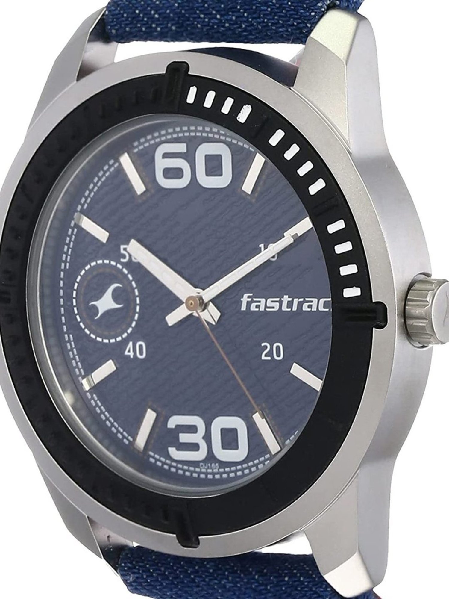 Fastrack Denim Quartz Analog Blue Dial Denim Strap Watch for Guys