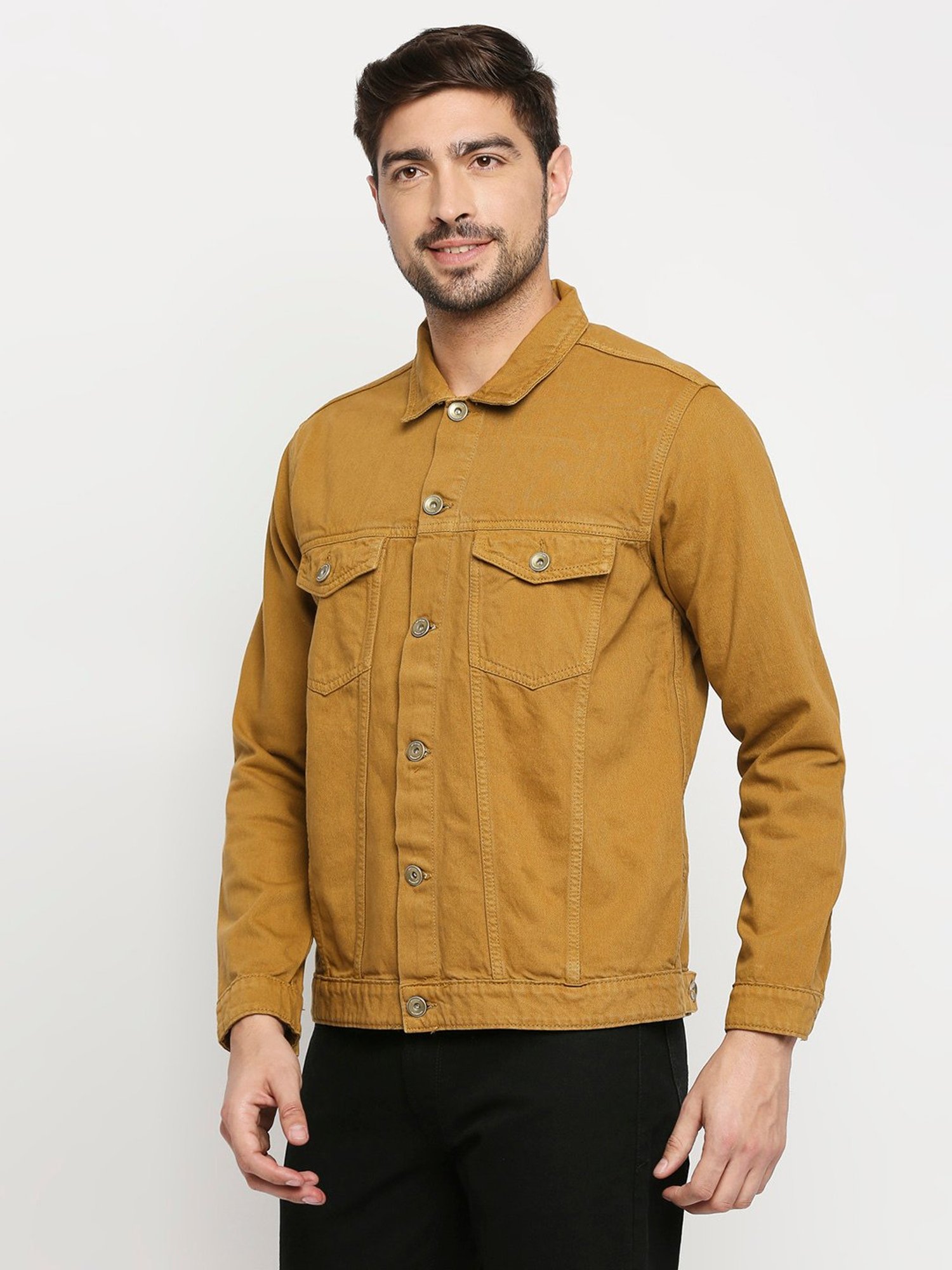 Mustard yellow best sale denim jacket mens