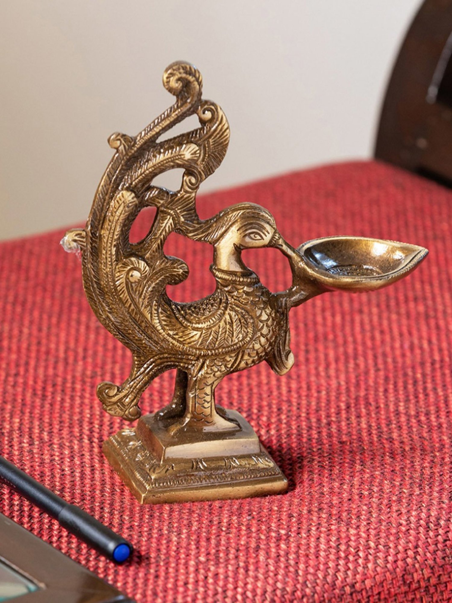 Buy ExclusiveLane Elegant Peacock Hand-Etched Gold Brass Hanging Bell at  Best Price @ Tata CLiQ